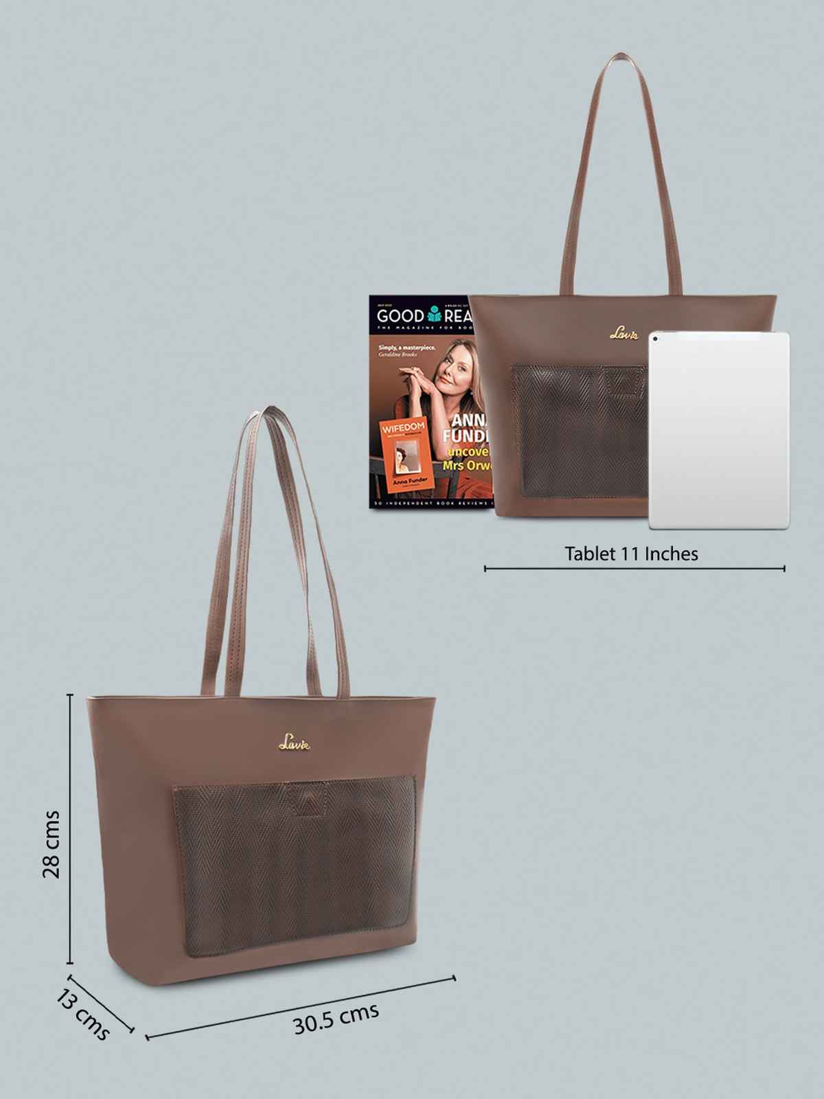 Lavie Women's Birchy Synthetic Leather Tote Bag | Large | Choco