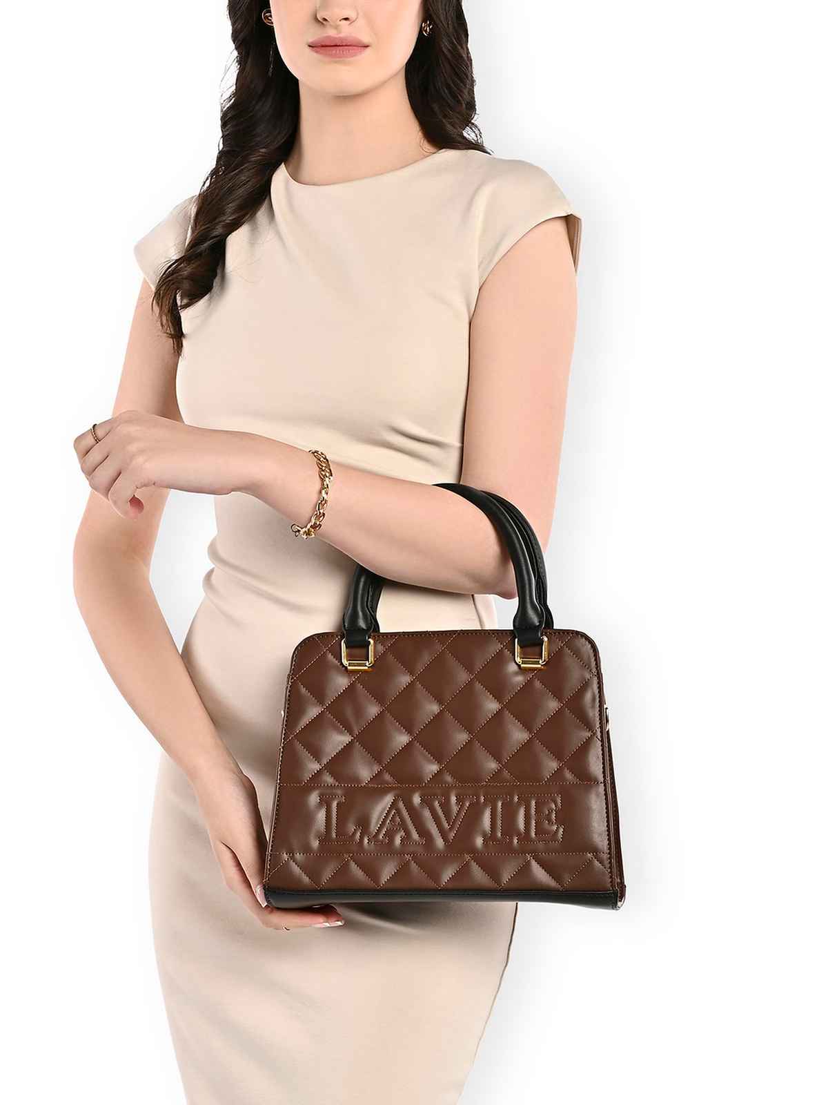 Lavie Womens Quilt Joanna Small Satchel Handbag D Tan