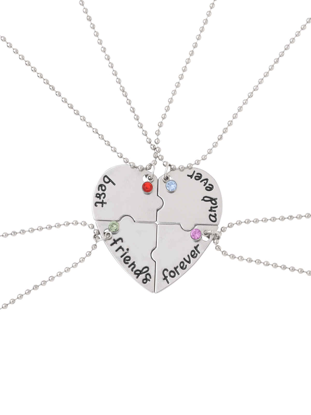 Yellow Chimes Friendship Day Silver Best Friend Chain Necklace for Women