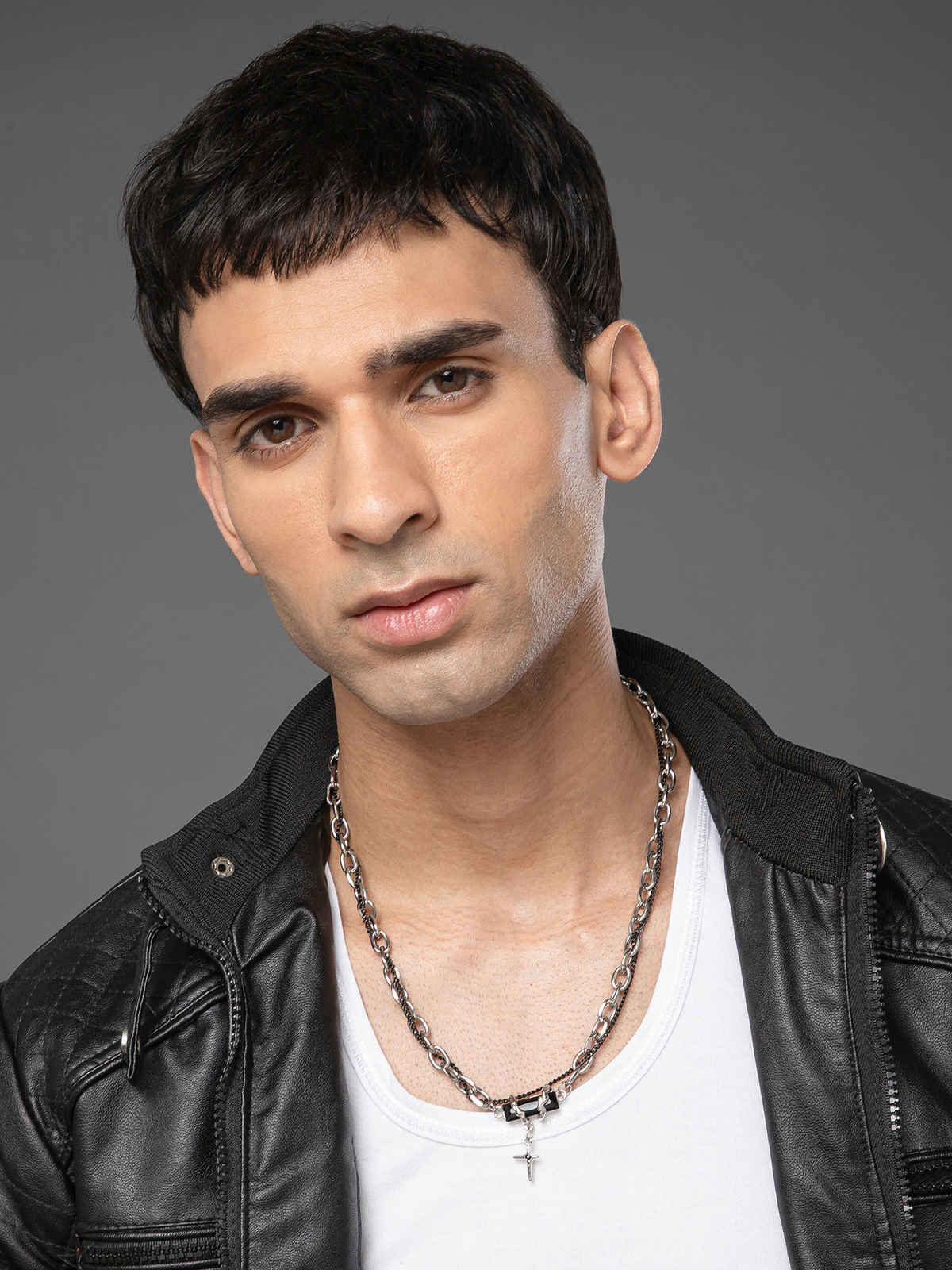 SALTY Alpha Rugged Modern Pendant with Chain for Men and Boys| Anti-Tarnish | Silver and Black