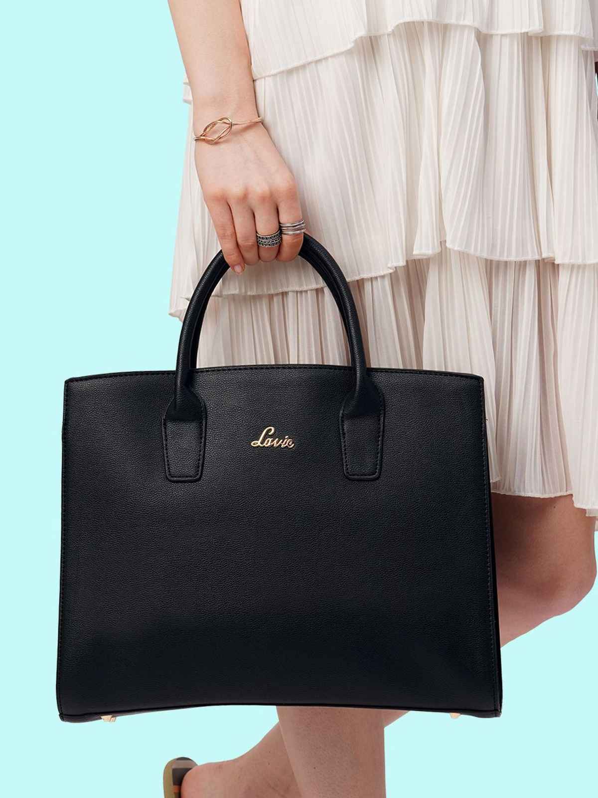 Lavie Women's Ellon Laptop Handbag For | Ladies Purse | Shoulder Bag | Large | Black