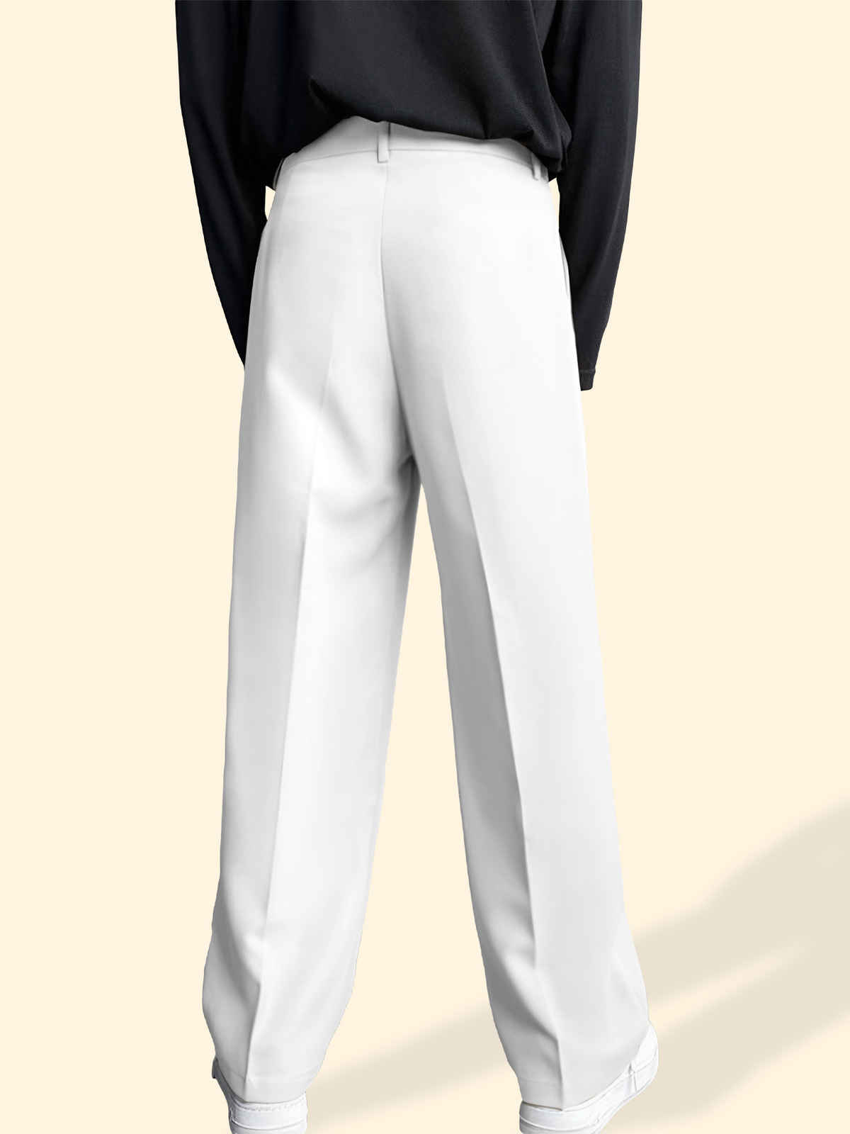 FTX Men's Relaxed Fit Lycra Blend Korean Trouser | White - 28