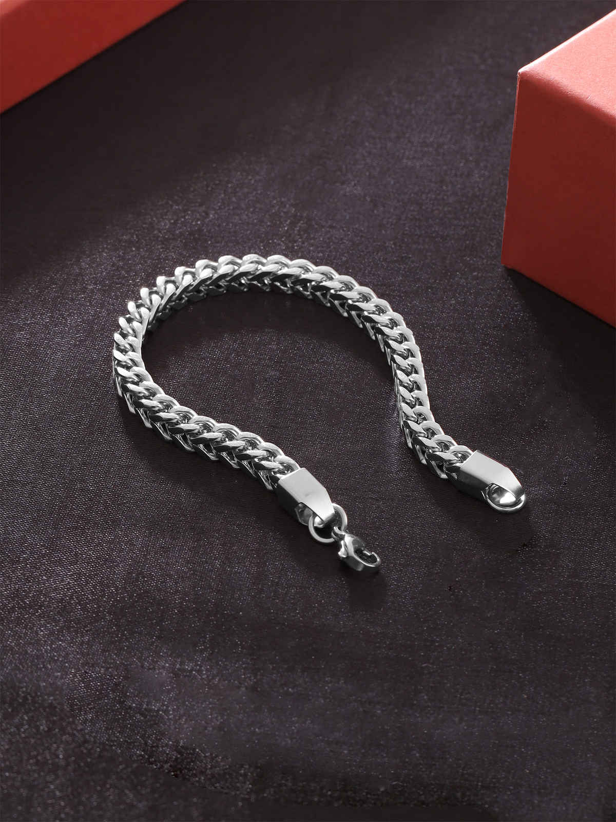 Yellow Chimes Silver Stainless Steel Bracelet for Men