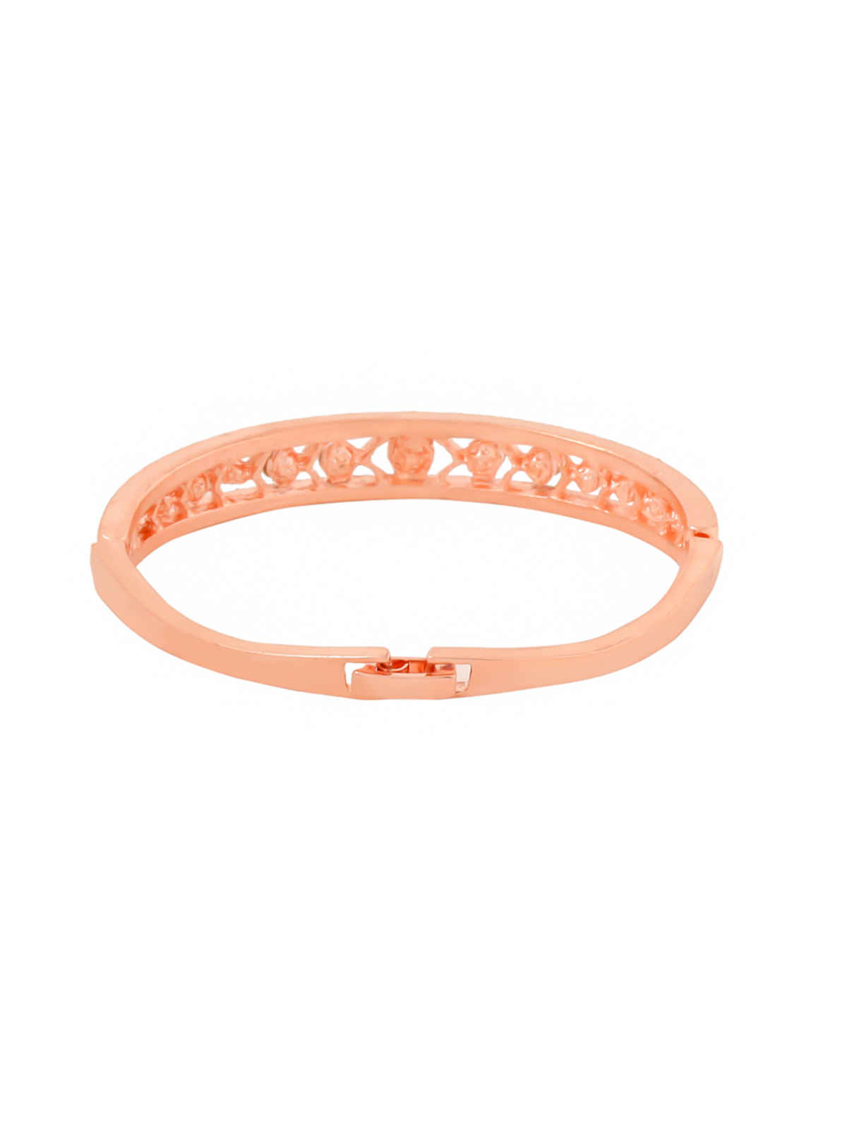Yellow Chimes Rose Gold Plated Bracelets for Women with White CZ Crystals