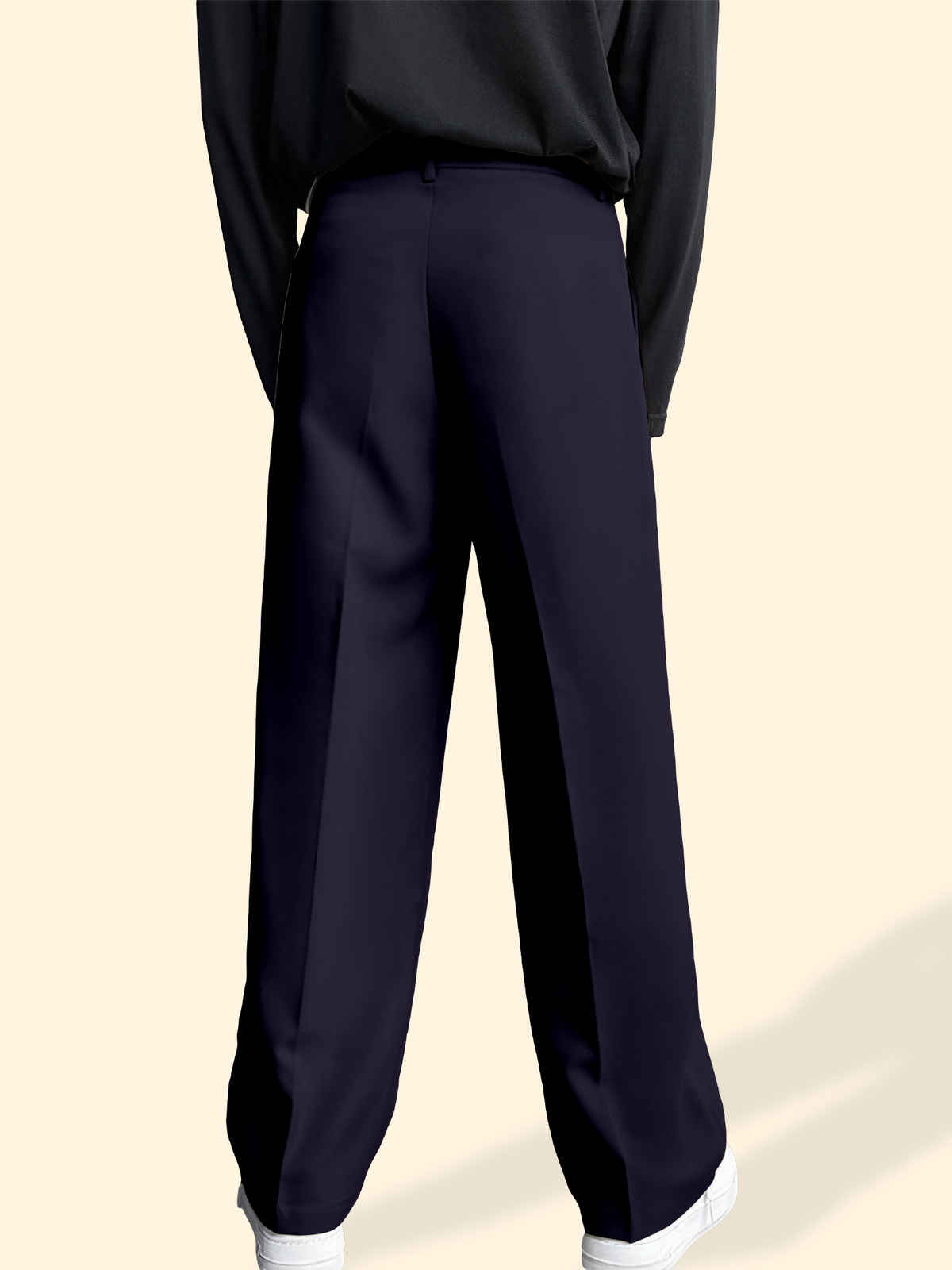 FTX Men's Relaxed Fit Lycra Blend Korean Trouser | Navy Blue - 32