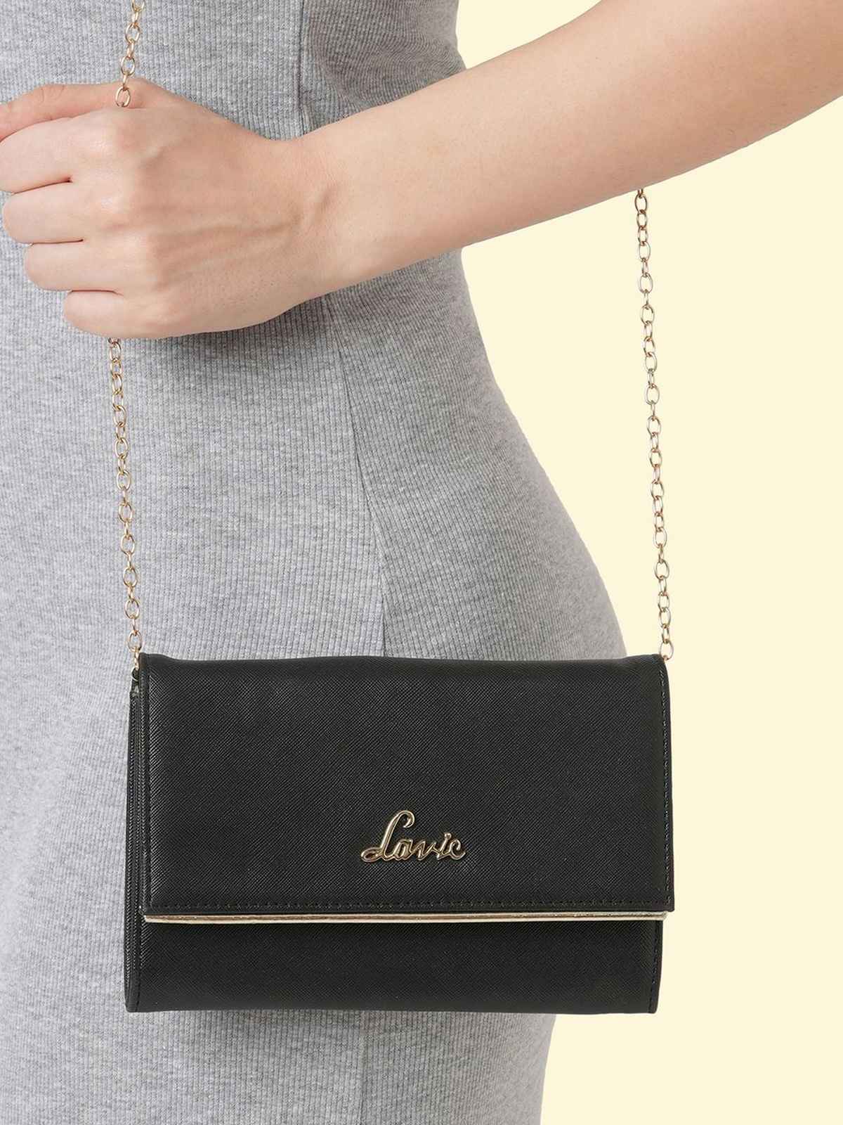 Lavie Women's Ava Foldover Clutch | Ladies Purse | Black