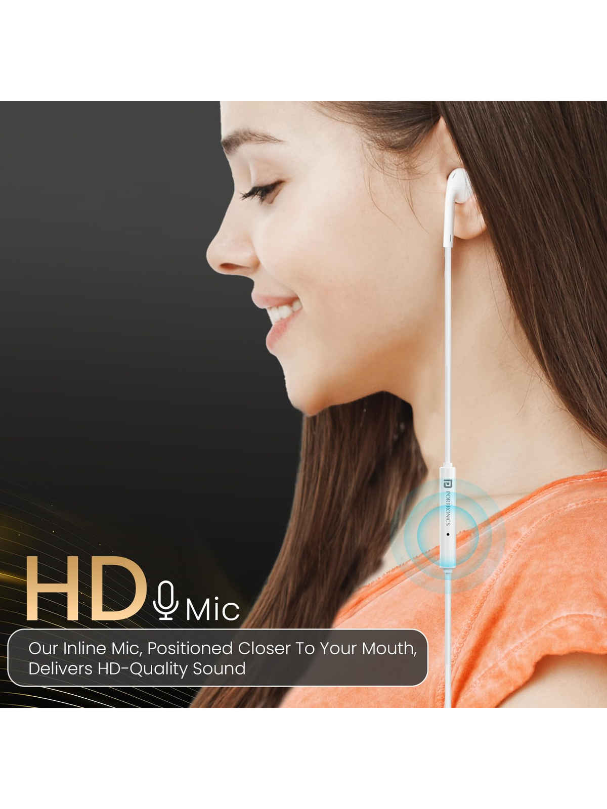 Portronics Conch Theta C in Ear Type C Wired Earphones | White