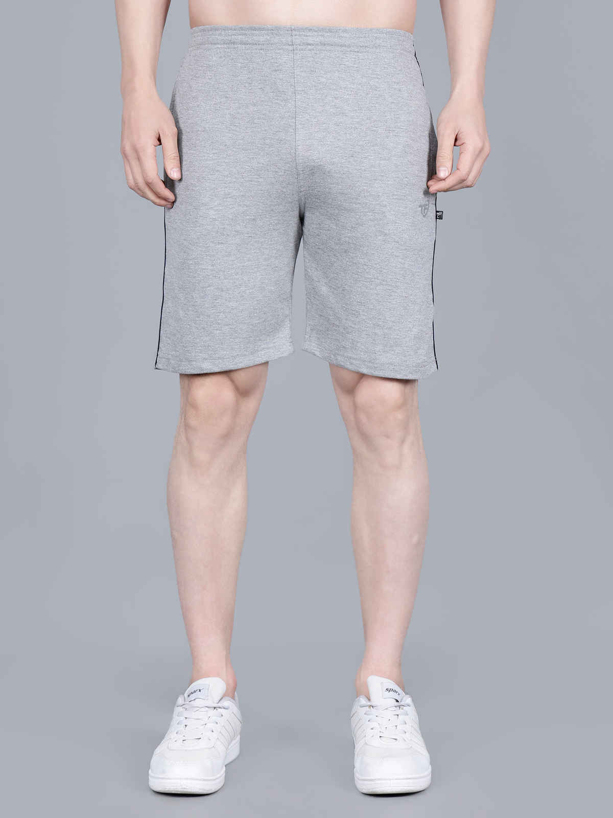 Tex-Fro Men's Solid Knee Length Relaxed & Regular Shorts with Side Pockets | Grey - M