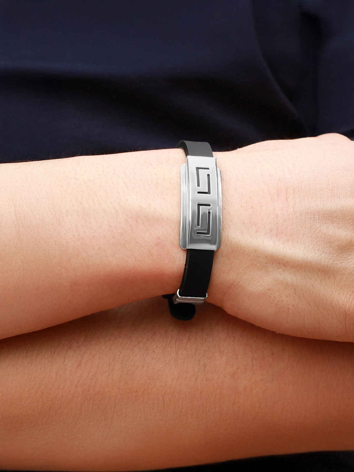 Yellow Chimes Silicon Type Bracelet for Men