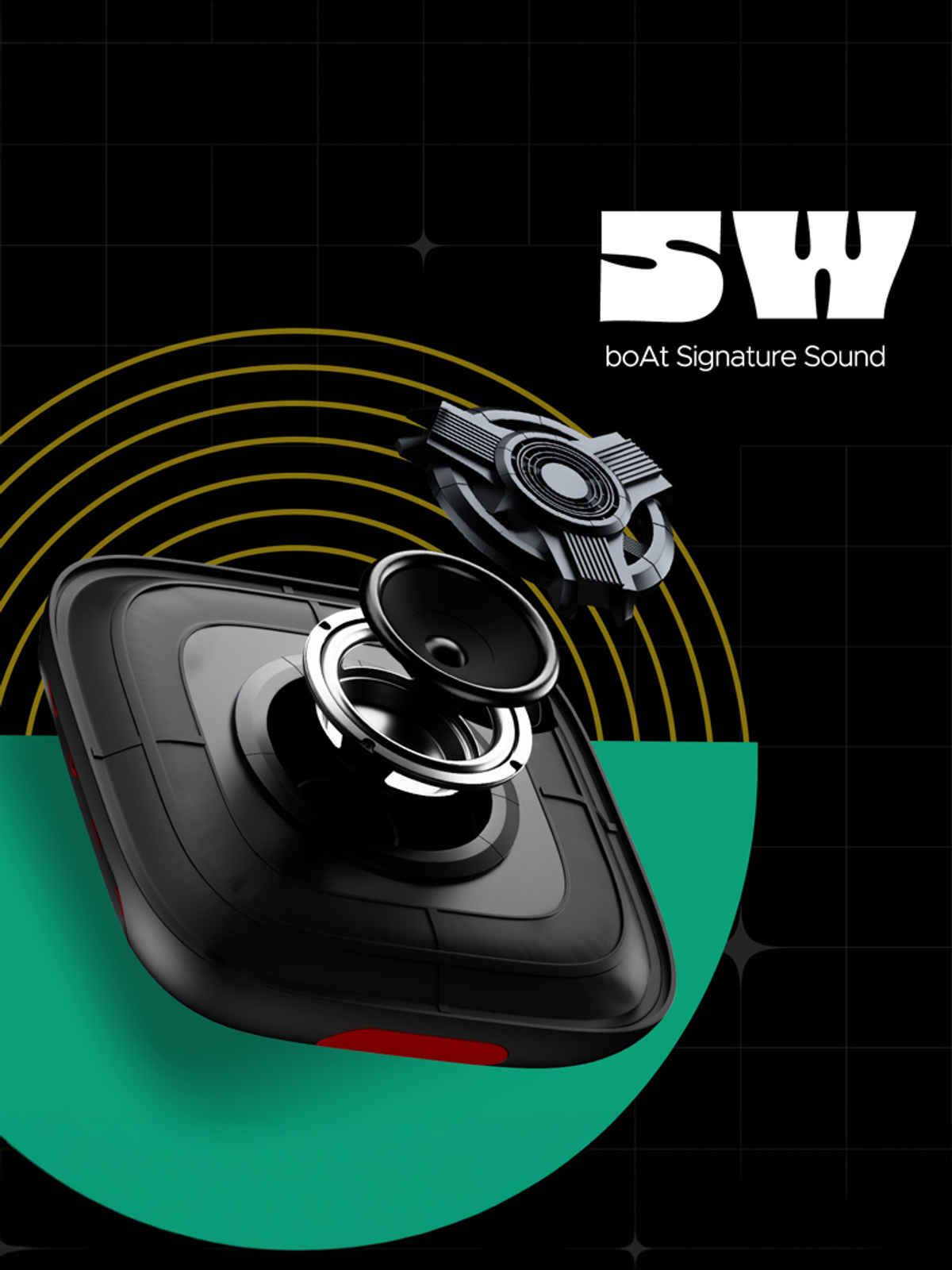 boAt Stone 190 Pro Bluetooth Speaker, 12 HRS Playback, TWS Feature & IPX6 Splash Resistance 5 W Bluetooth Speaker, Mono Channel - Raging Black