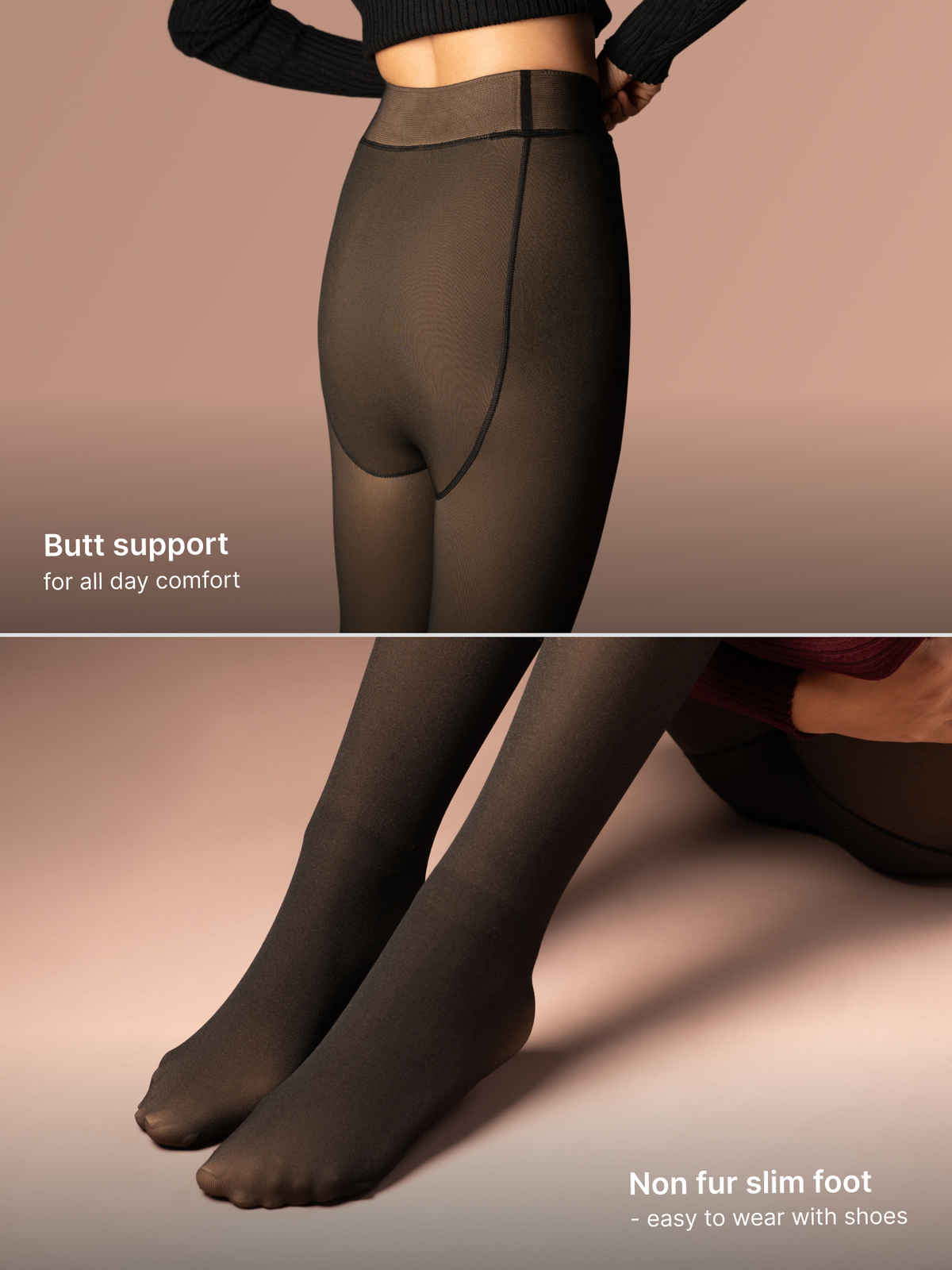 Theater Women Sheer Fur Stockings S - XXL (24 - 42 In)