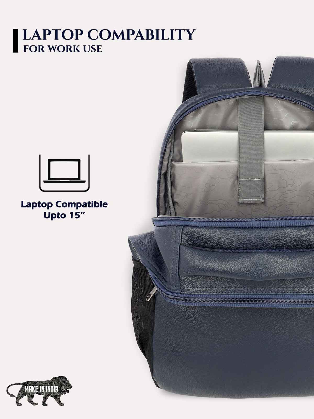Lavie Sport Mode Gear 30L Laptop Backpack For Men & Women (Navy)