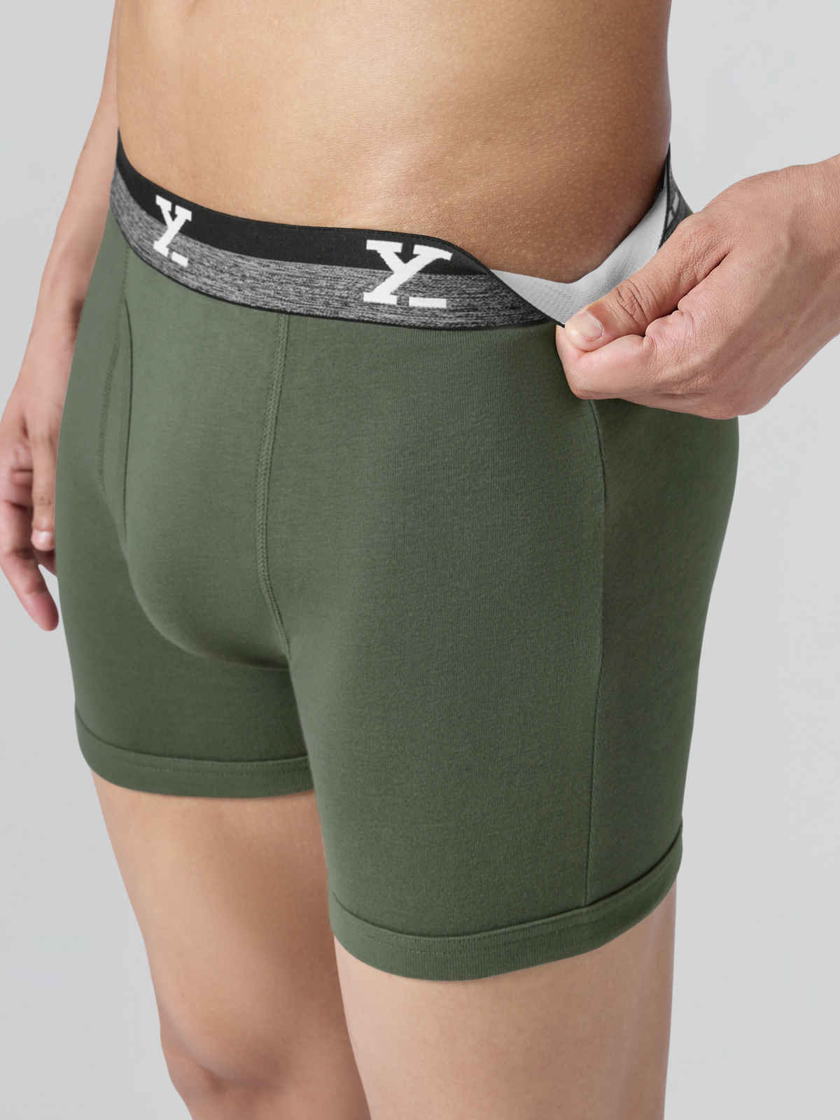 XYXX Men's Cotton Solid Boxer Briefs Pack of 1, Olive Green|XXL