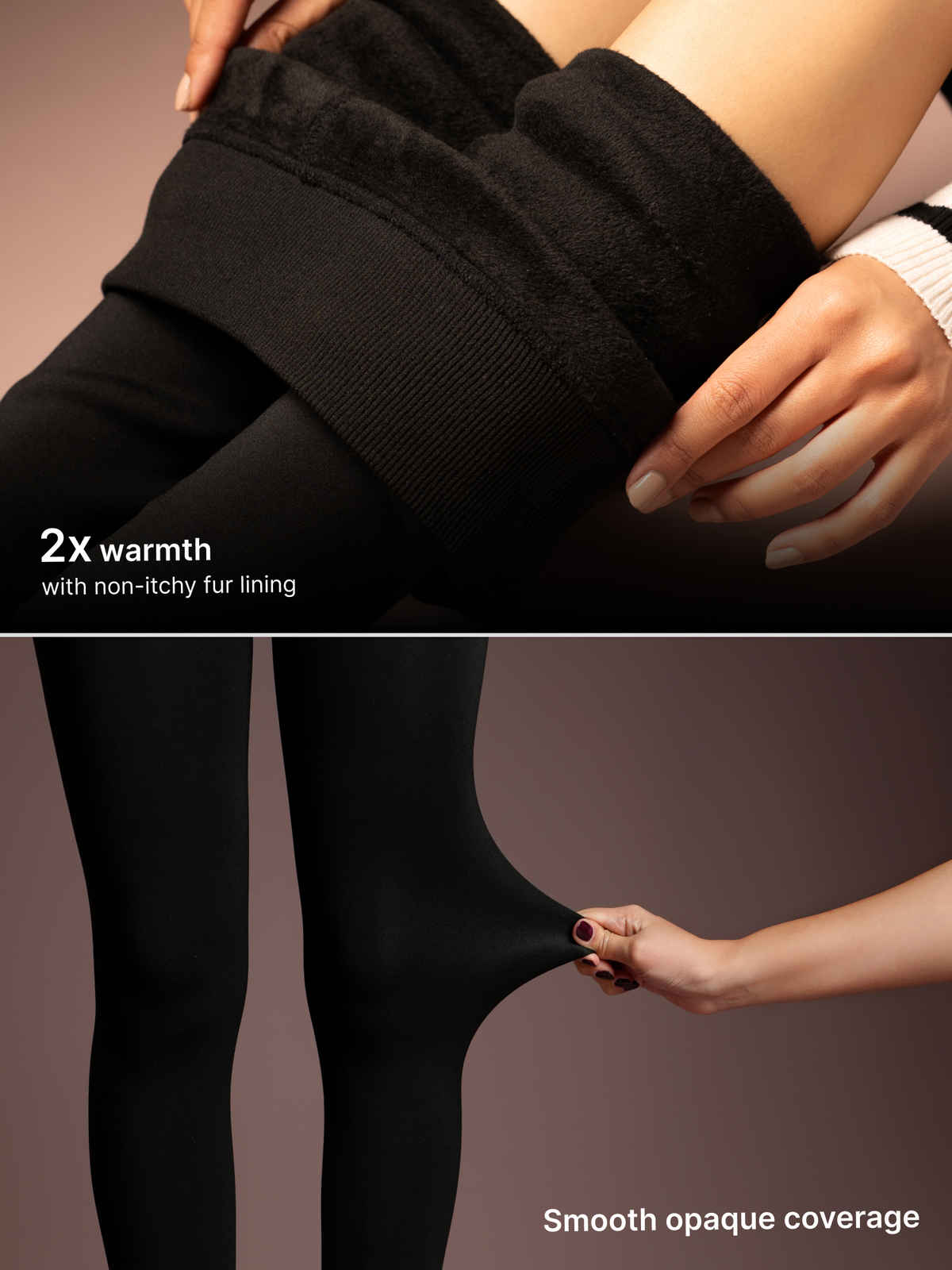 Theater Women Black Fur Stockings S - XL (24 - 40 In)