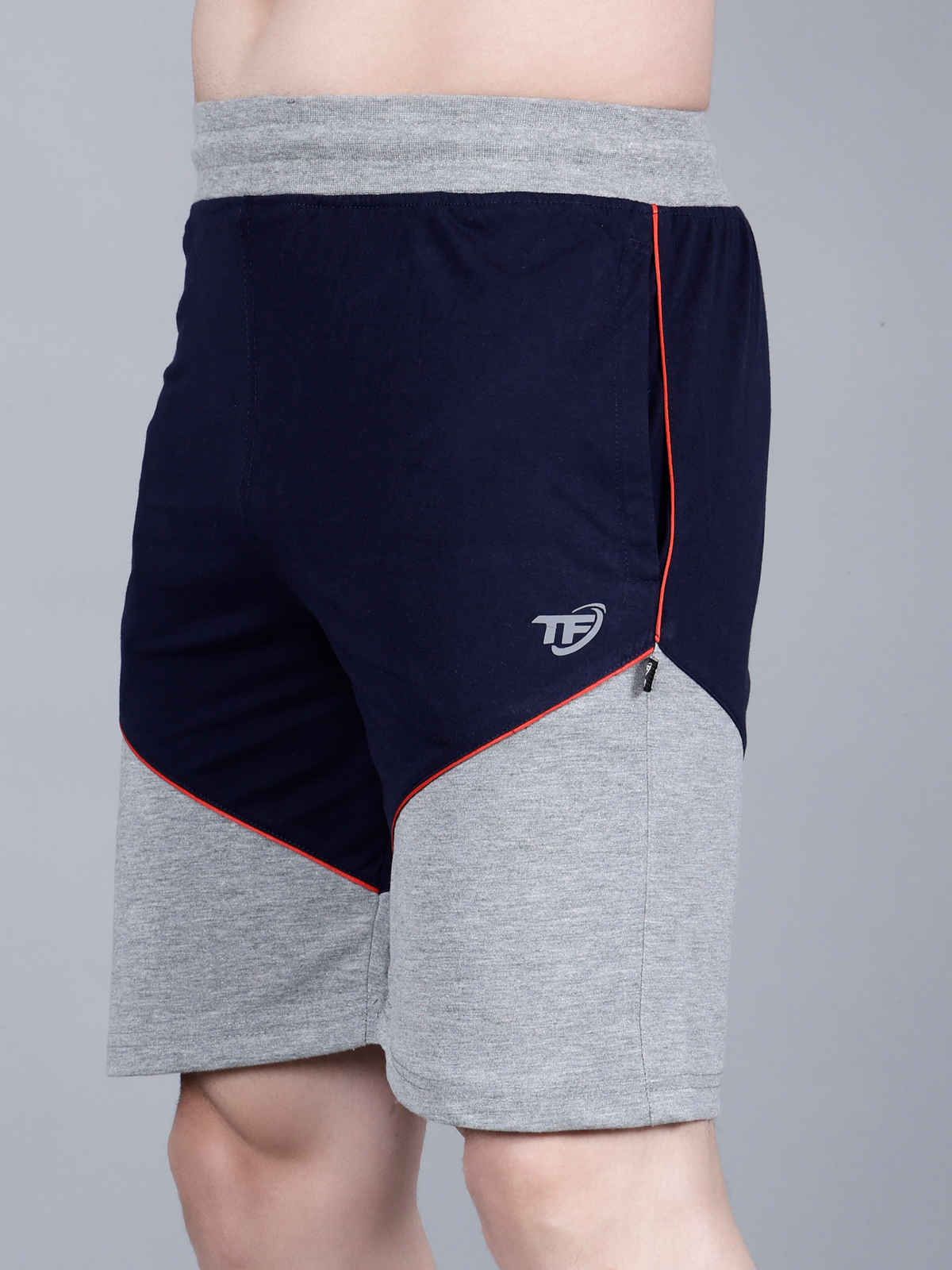 Texfro Men's Solid Knee Length Desginer Relaxed & Regular Shorts with Side Pockets | Navy - L