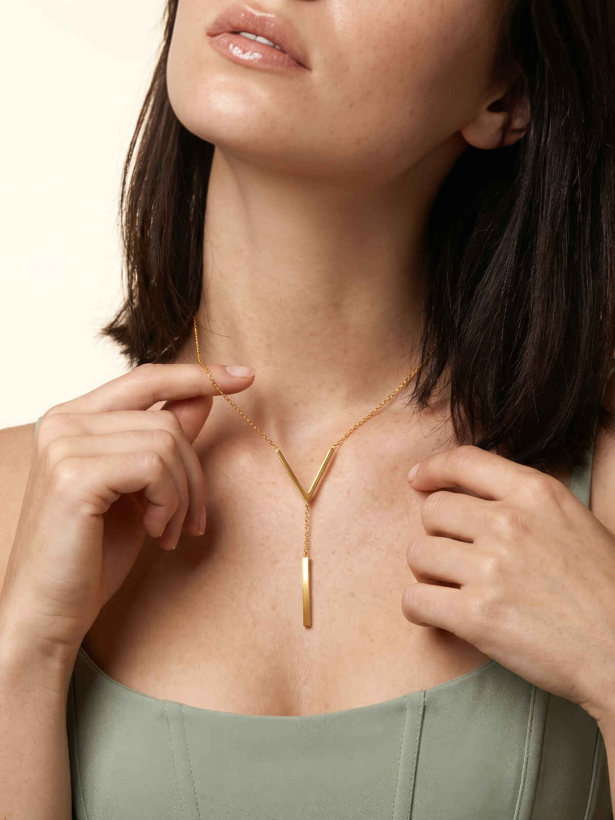 OnnMe By Giva Modern Club Gold Plated Lariat Necklace | Waterproof And Anti-Tarnish | OMNE0135