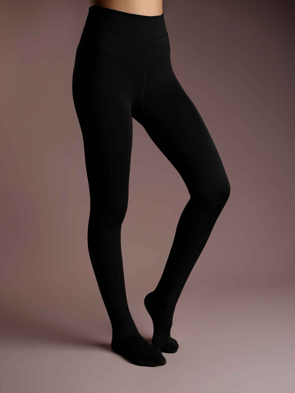 Theater Women Black Fur Stockings S - XL (24 - 40 In)