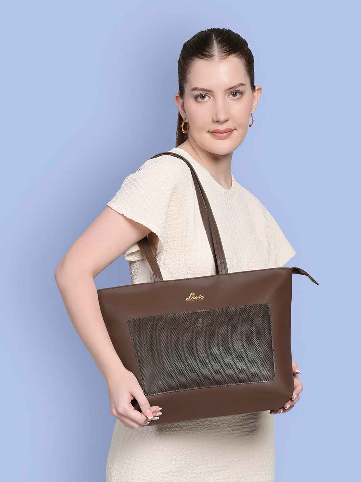 Lavie Women's Birchy Synthetic Leather Tote Bag | Large | Choco