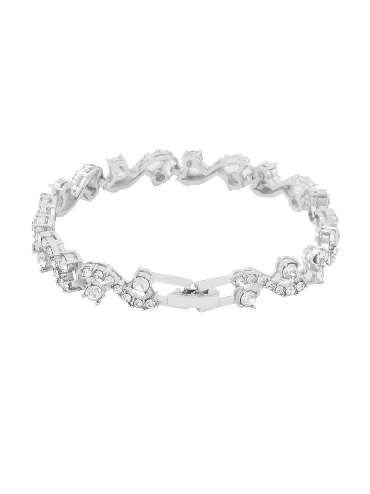 Yellow Chimes Women Crystal Bracelets | Silver Toned | CZ Crystals