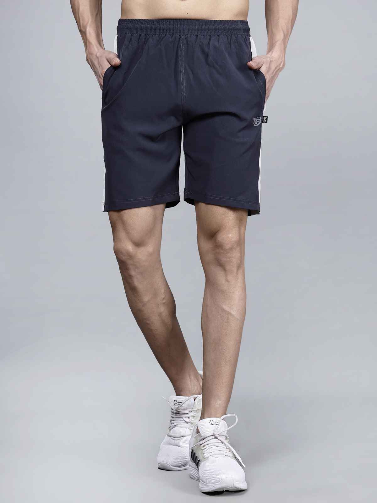 Texfro Men's Solid Knee Length Sports & Regular Shorts with Side Pockets - Grey | L