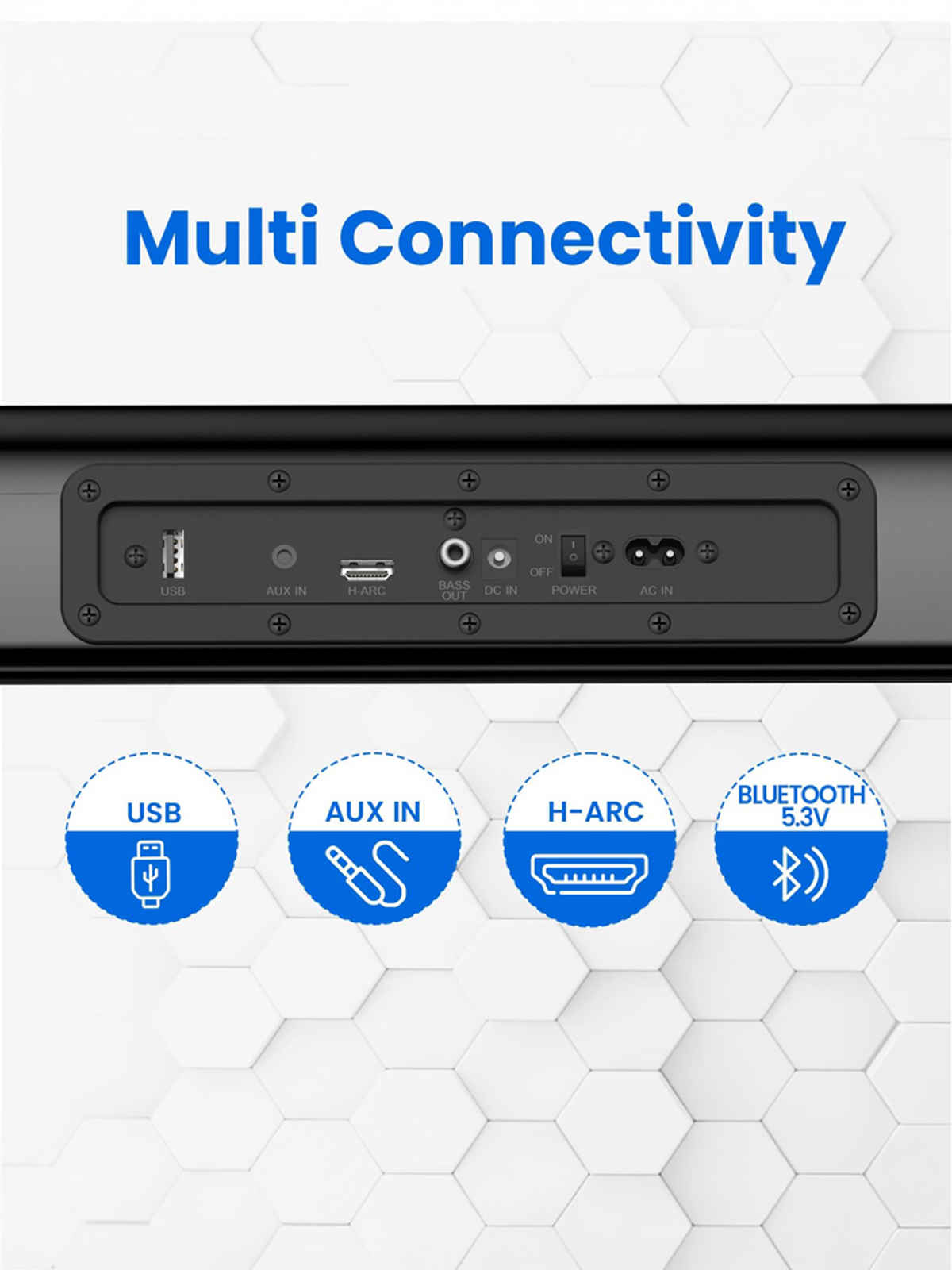Portronics Pure Sound 106 | 120W Bluetooth Soundbar With Wired Subwoofer For Deep Bass (Black)