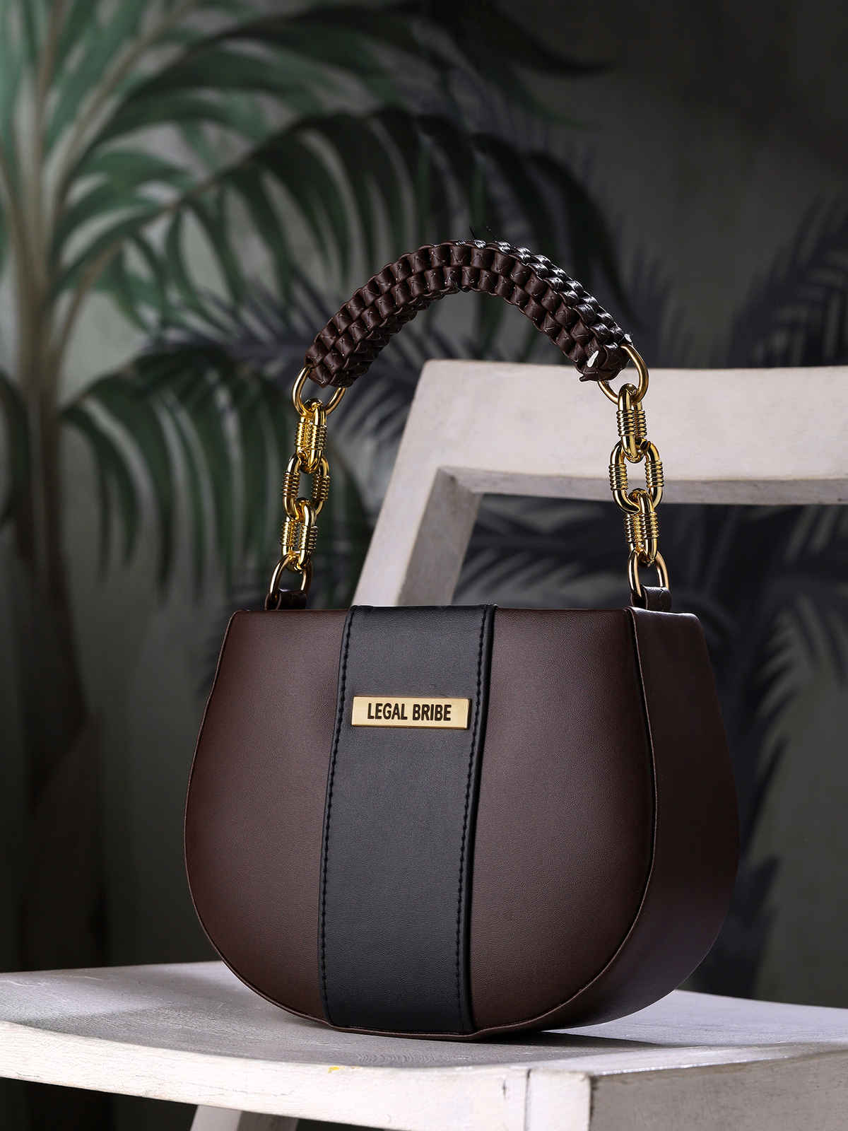 Legal Bribe Women'S Knitted Handle Sling Bag | Lb1967 | Brown (1pc) & Beautynx Cute Teddy Love Jewellery Box | Bnx-Gf-00090 (1pc) Combo    