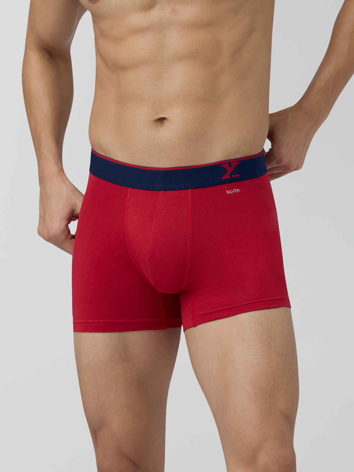 XYXX Men's Traq Cotton Solid Trunks Pack of 2, Black and Tango Red| XL