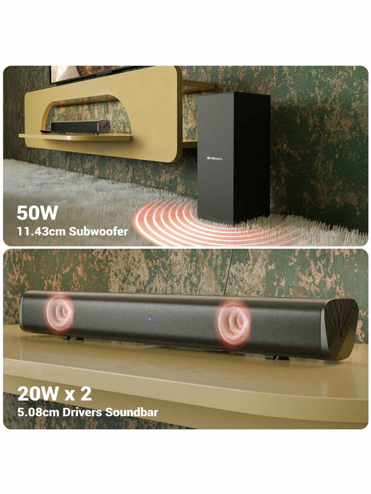 Zebronics Juke Bar 200A 90W compact soundbar with subwoofer, HDMI ARC