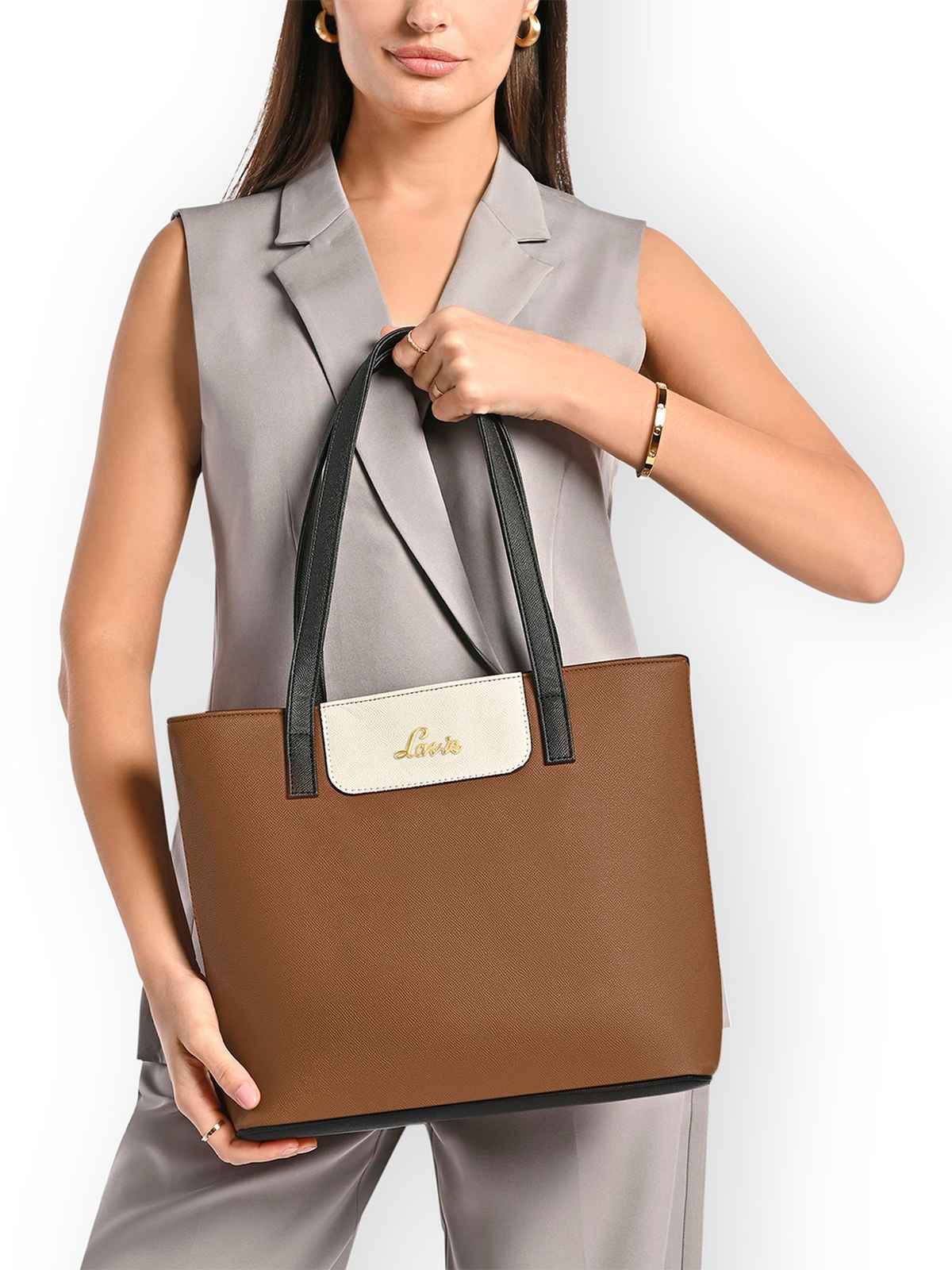 Lavie Women's Colourblock Jossie Tote Handbag | Tan