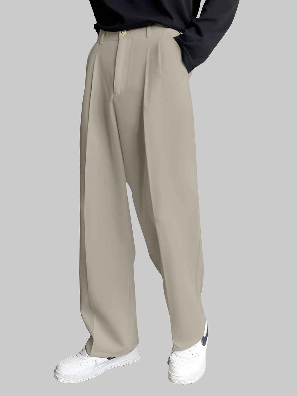 FTX Men's Relaxed Fit Lycra Blend Korean Trouser | Olive - 30