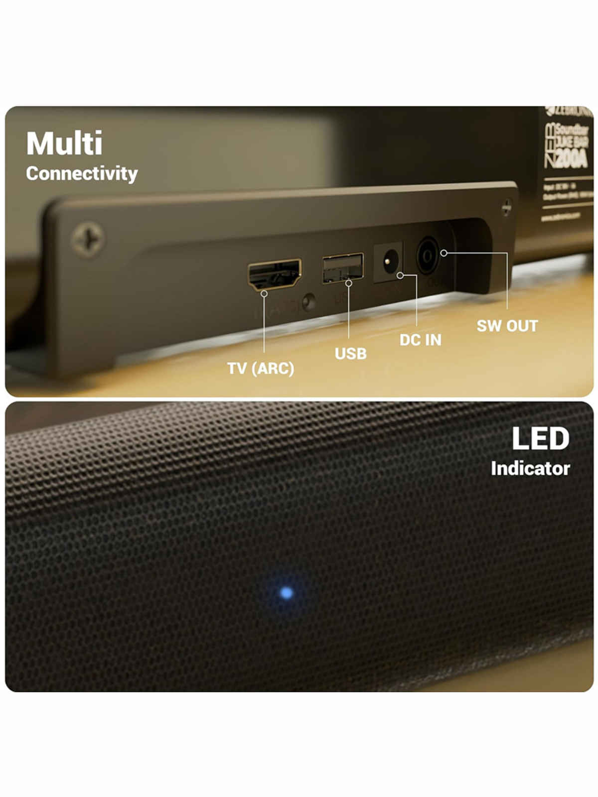 Zebronics Juke Bar 200A 90W compact soundbar with subwoofer, HDMI ARC