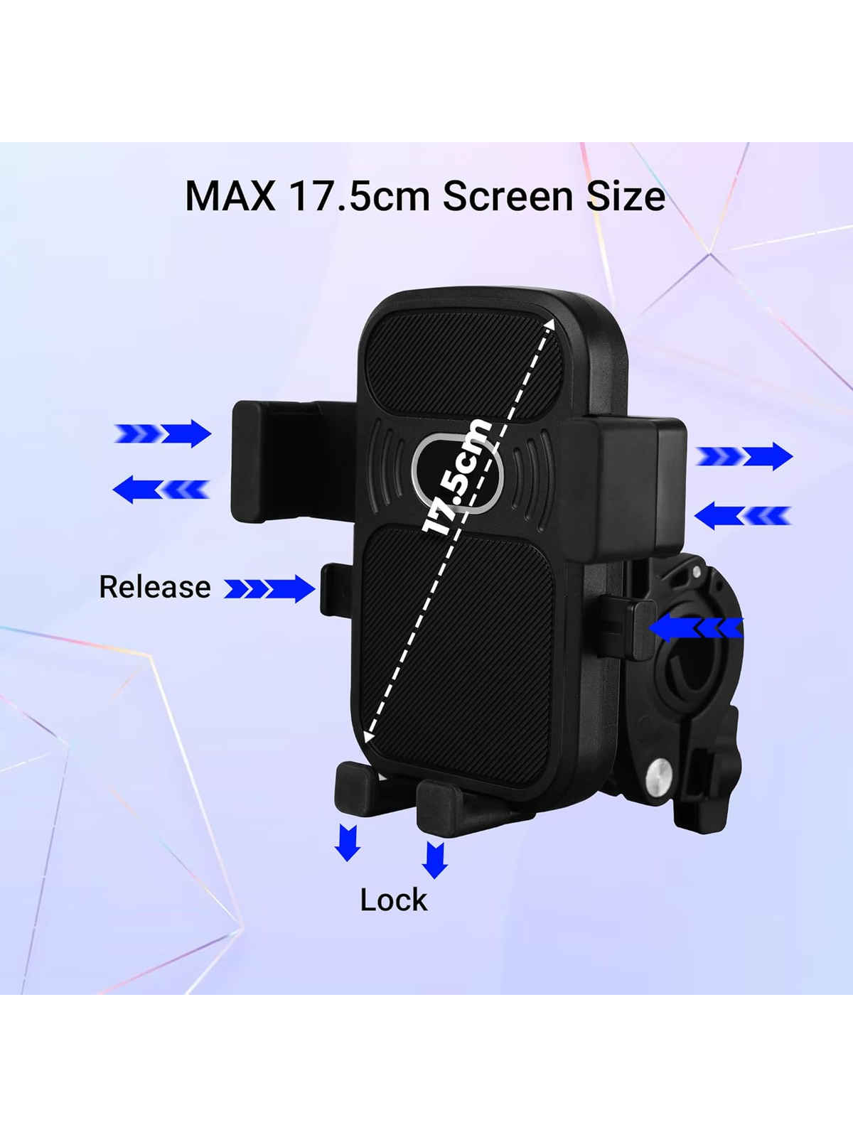 Zebronics BMH100 Bike Mobile Holder, Upto 6.8 inches 360 Degree Rotatable One Press Lock Anti-Skid Stable and Secure