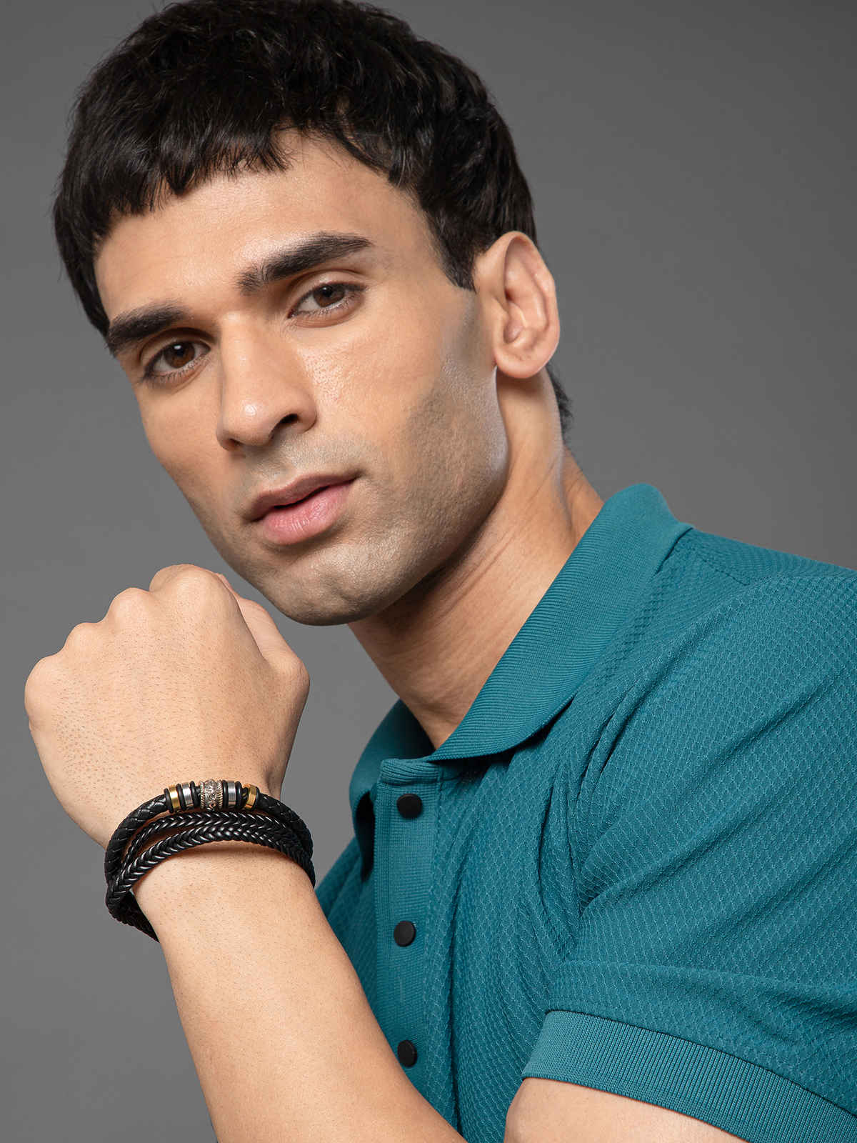 SALTY Alpha Stavros Ethnic Style Bracelet for Men and Boys| Anti-Tarnish | Black