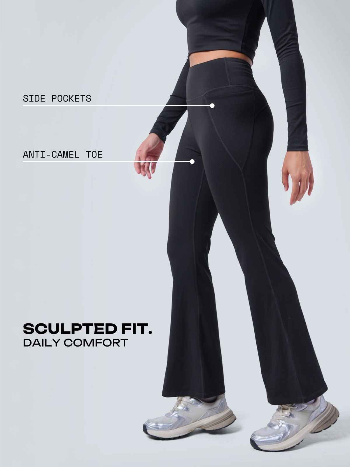 Cava Athleisure Women's Tall Sculpt Bootcut Leggings | Yoga Pant | Black - XS