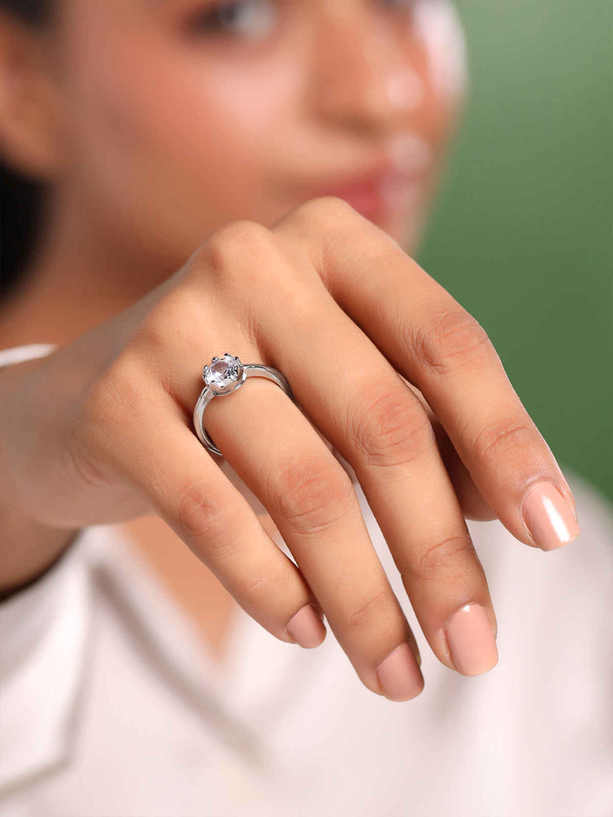 Yellow Chimes Adjustable Crystal Ring for Women