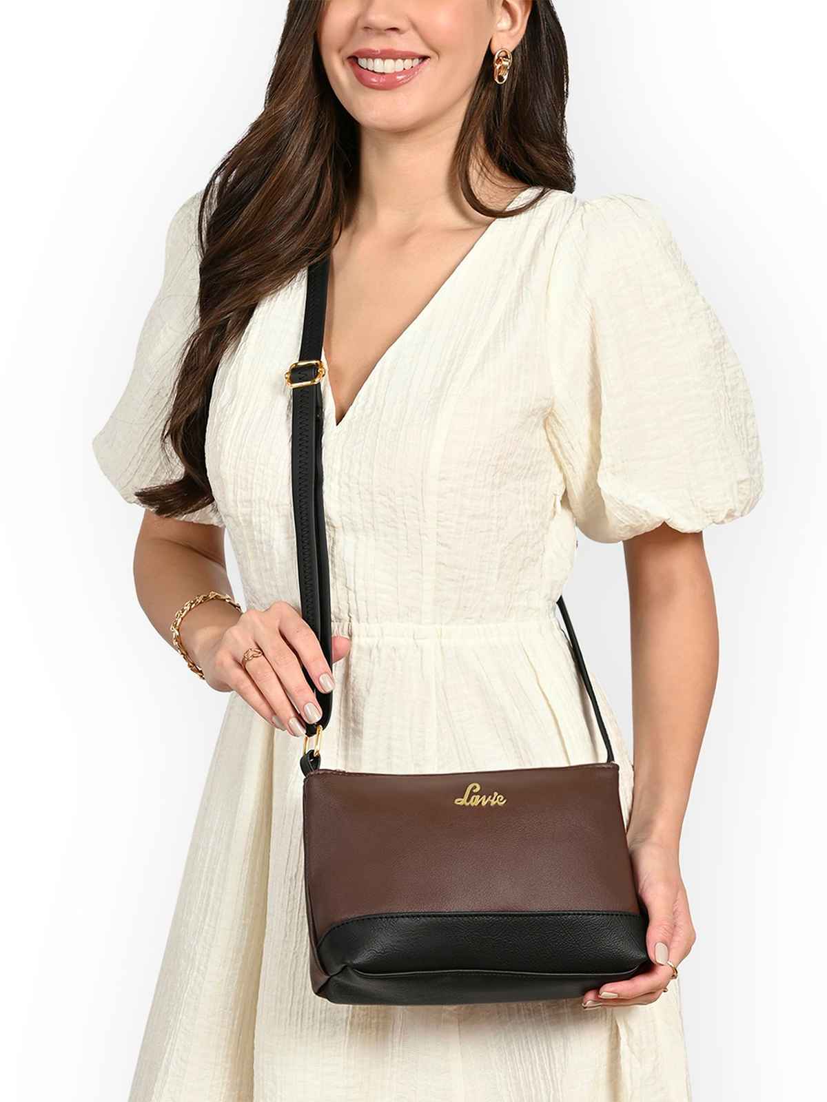 Lavie Women's Taya Cross Body Sling Bag | Ladies Purse Handbag | Brown