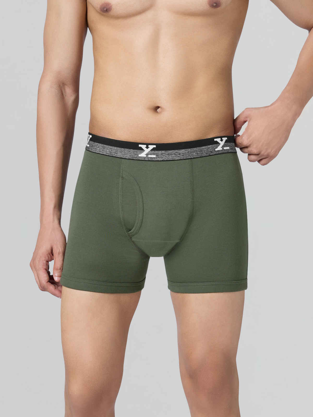 XYXX Men's Cotton Solid Boxer Briefs Pack of 1, Olive Green| M