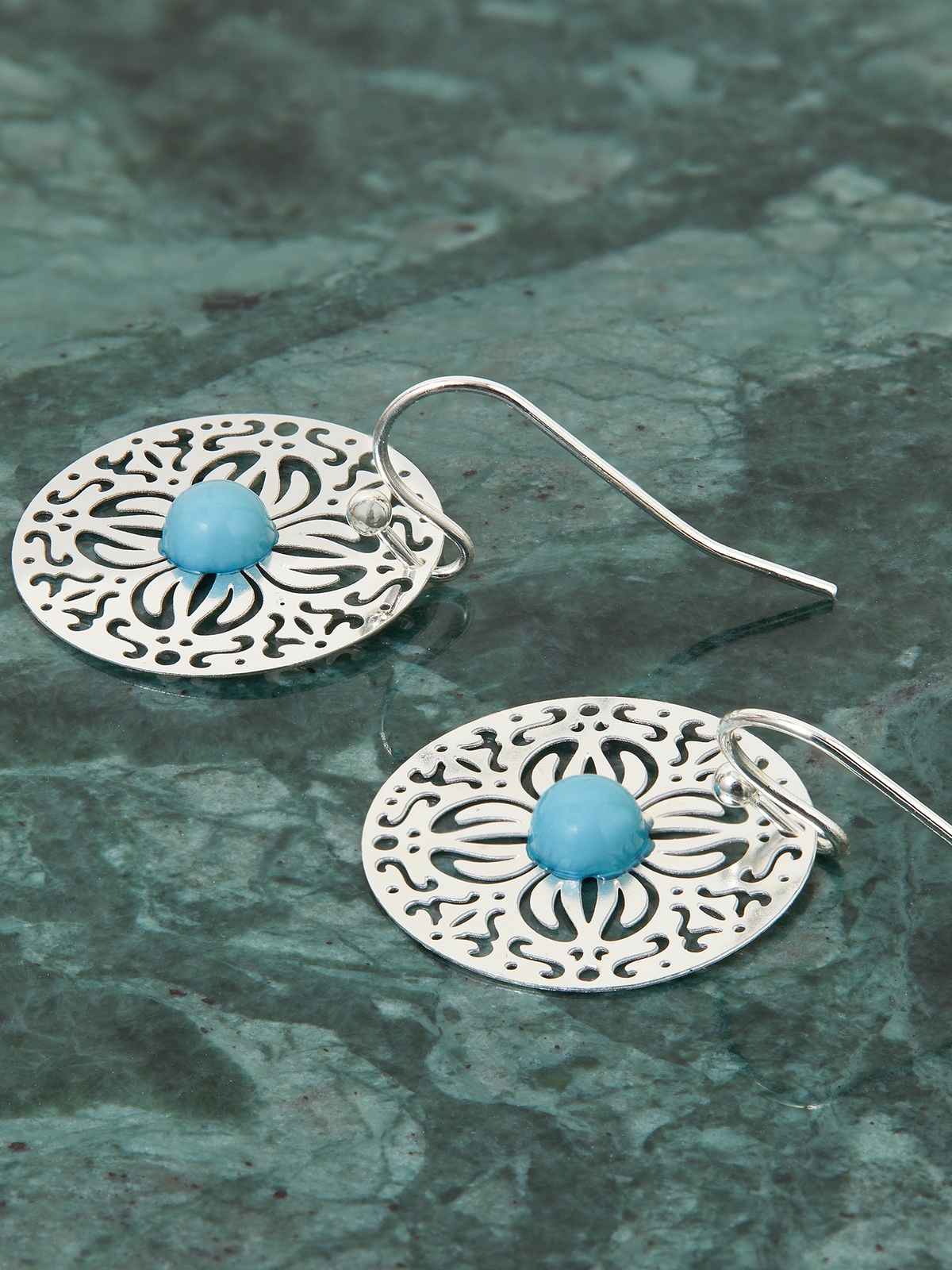 Accessorize London Women's Filigree Short Drop Earrings - Silver
