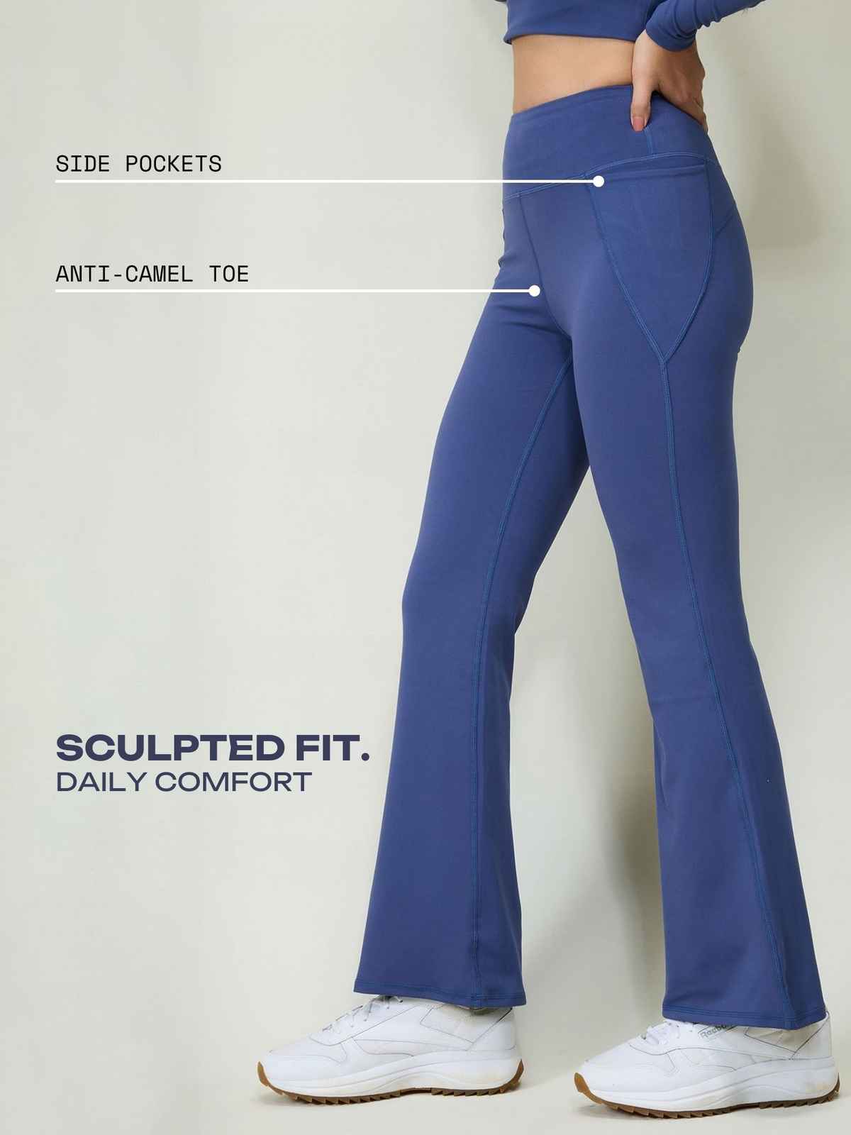 Cava Athleisure Women's Sculpt Bootcut Leggings | Yoga Pant | Navy - XS