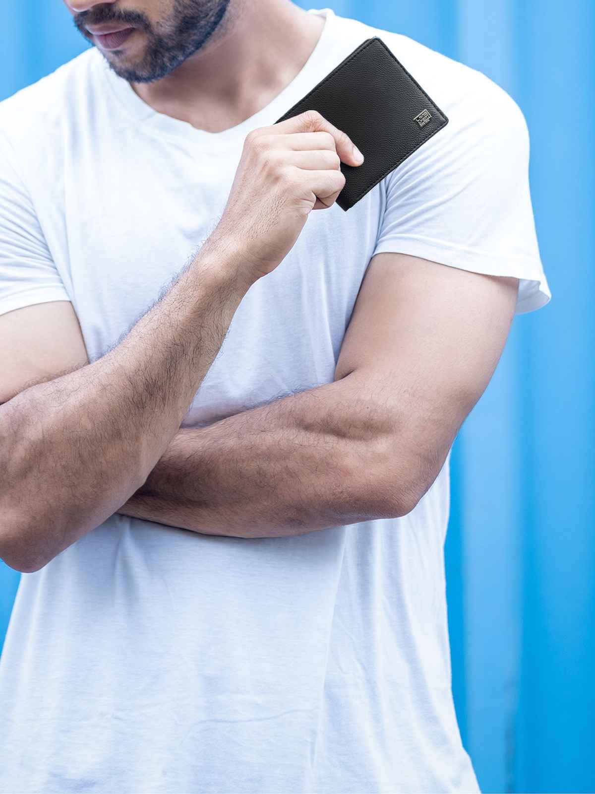 Lavie Sport Men's Solid Artificial Leather Bi-Fold Wallet | Black - Free Size