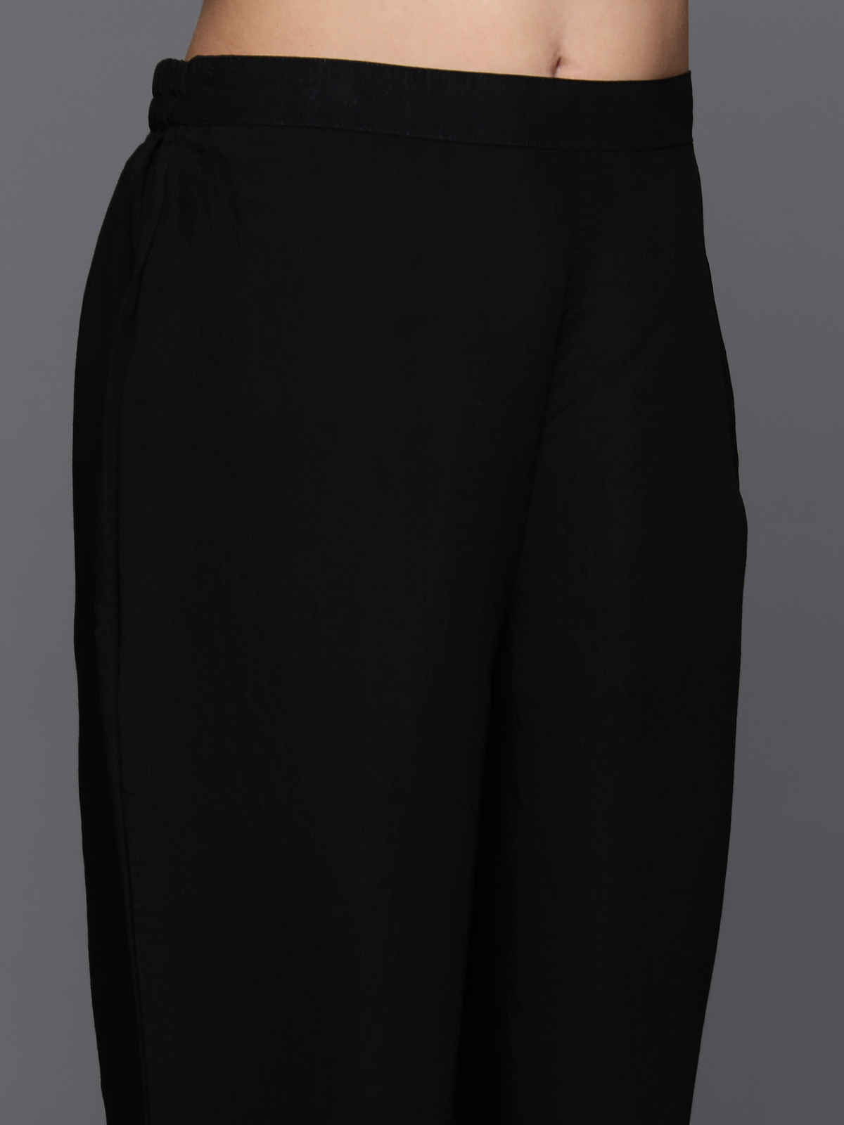 INDO ERA Women's Straight Kurta Pant with Dupatta set | Black | 2XL