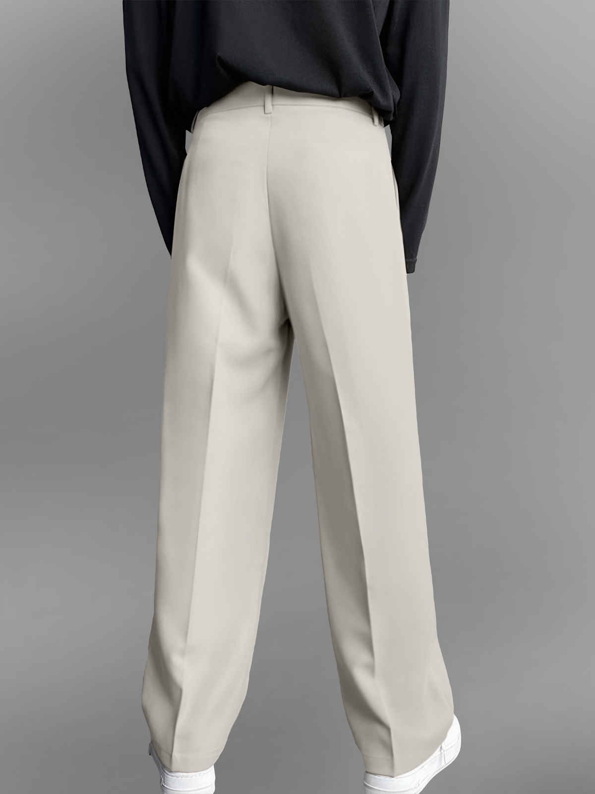 FTX Men's Relaxed Fit Lycra Blend Korean Trouser | Light Grey - 34