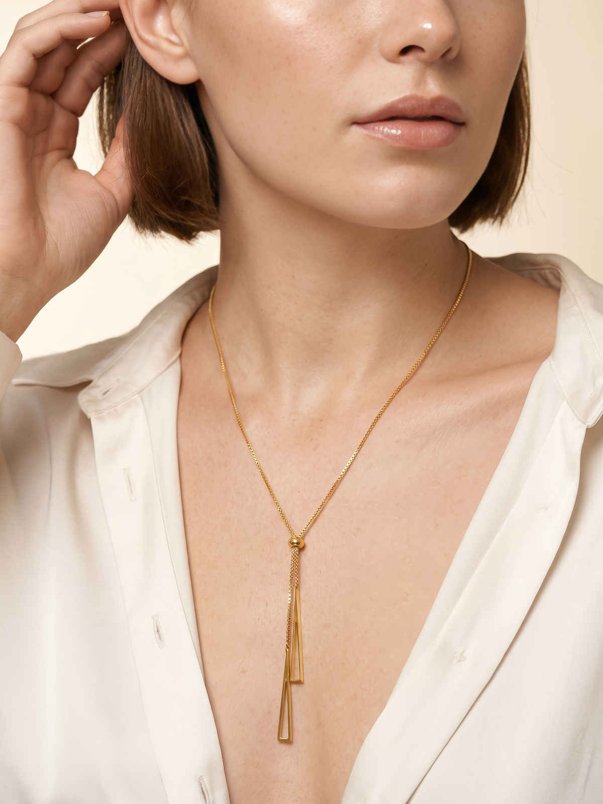 OnnMe By Giva Quiet Flex Gold Plated Lariat Necklace | Waterproof And Anti-Tarnish | OMNE0137