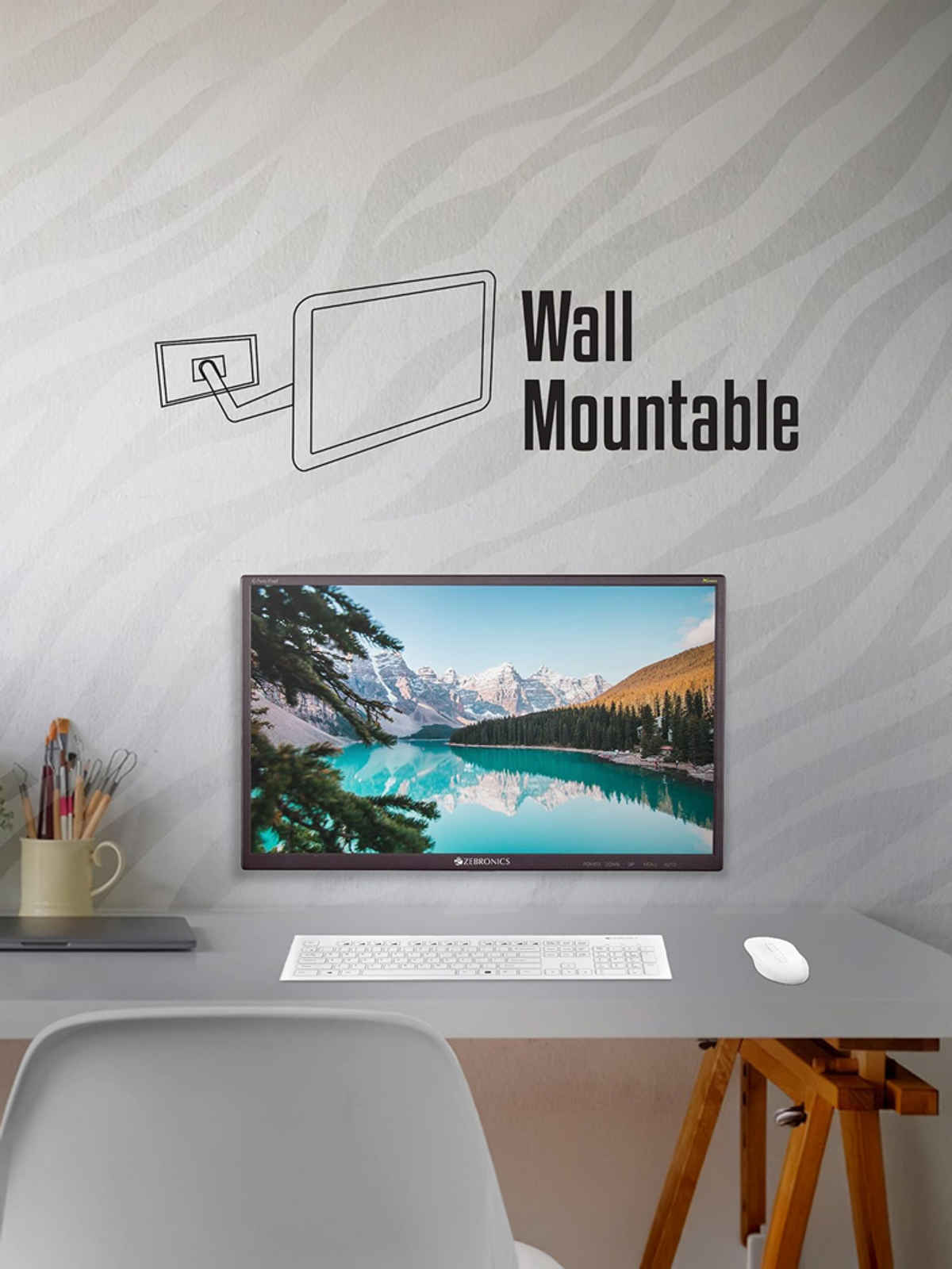 Zebronics Zeb-V19Hd 18.5 Inch (46.99 Cm) Led Monitor with Supporting Hdmi, Vga Input, Hd 1366 X 768 Pixels, 16.7M Colors, Glossy Panel, Slim Design & Wall Mountable - Black