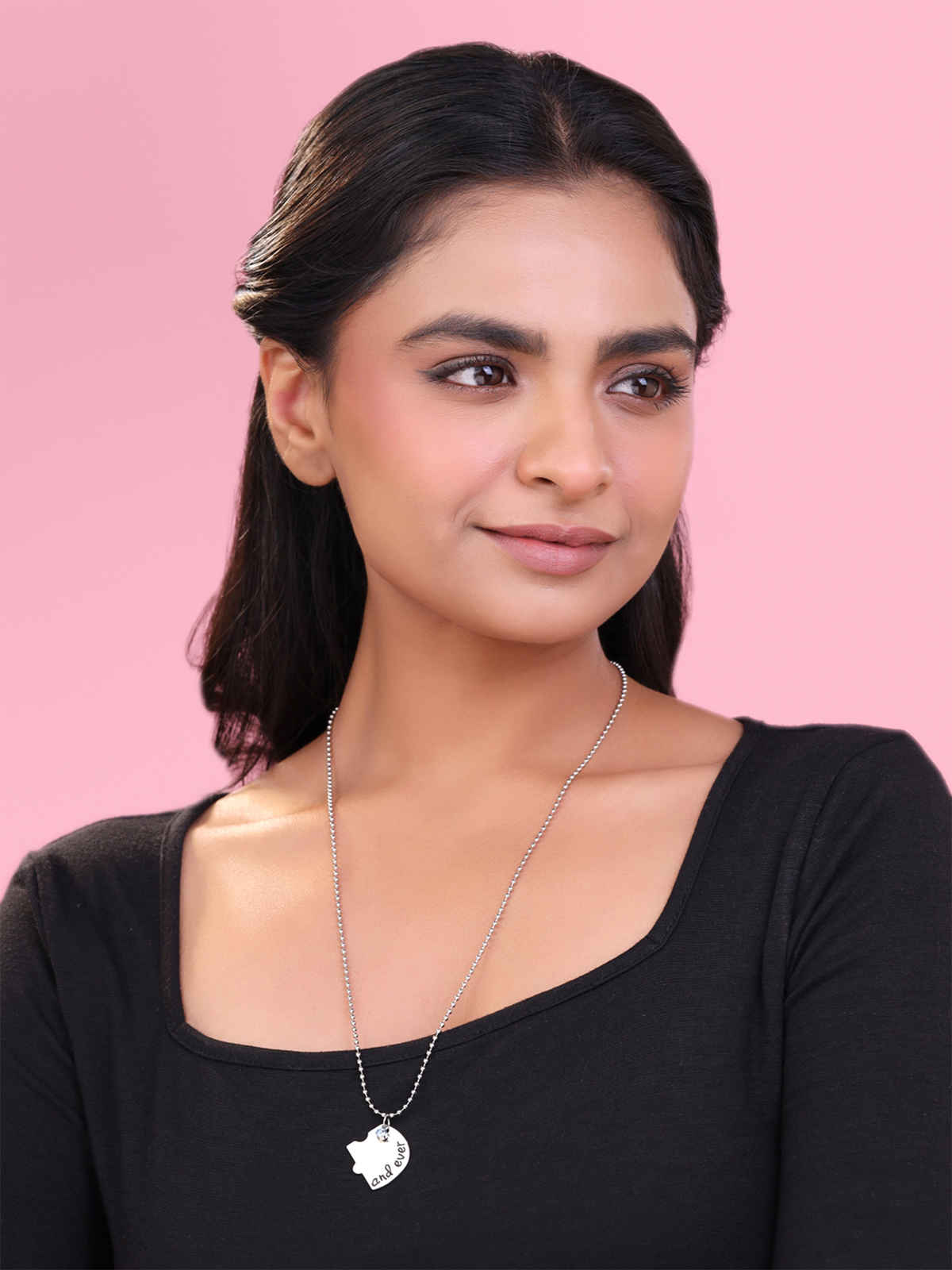 Yellow Chimes Friendship Day Silver Best Friend Chain Necklace for Women