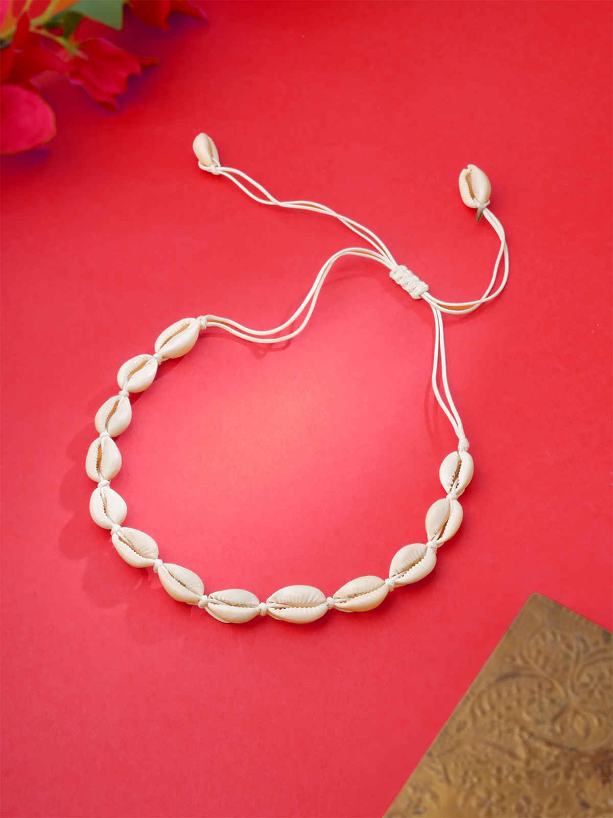 Yellow Chimes Handmade White Choker Necklace for Women