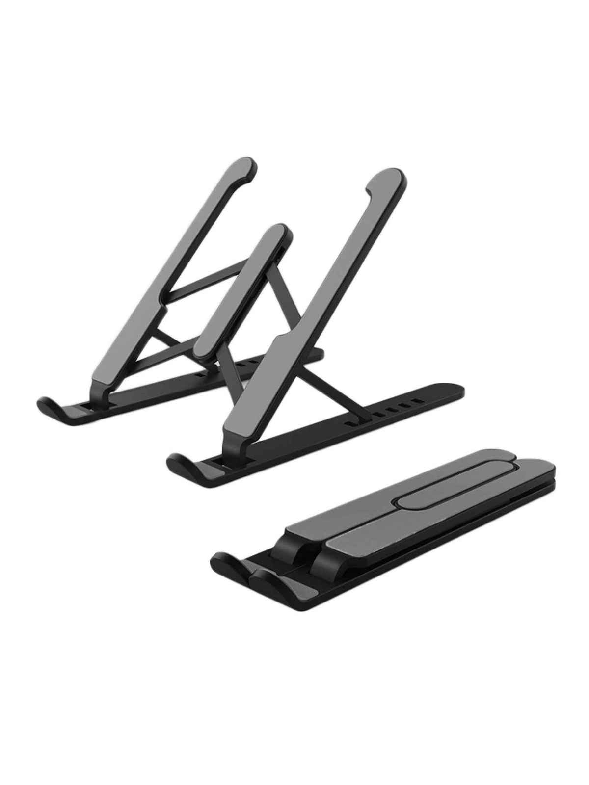 Zebronics -NS1000 Laptop Stand Featuring Foldable Design, Anti-Slip Silicone Rubber Pads, Supports Maximum of 5kgs Weight, 6 Adjustable Levels - Black