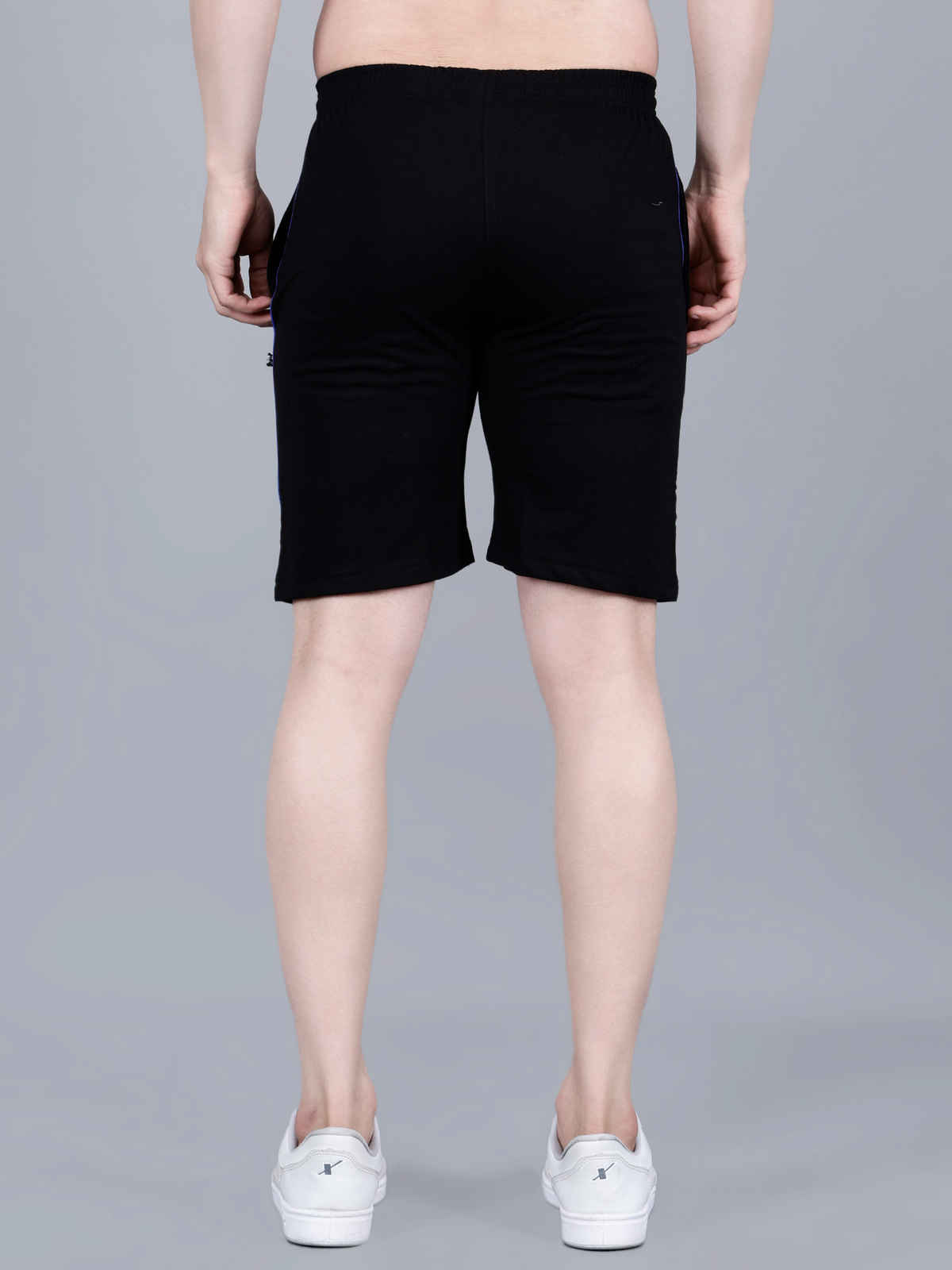 Texfro Men's Solid Knee Length Relaxed & Regular Shorts with Side Pockets | Black - L
