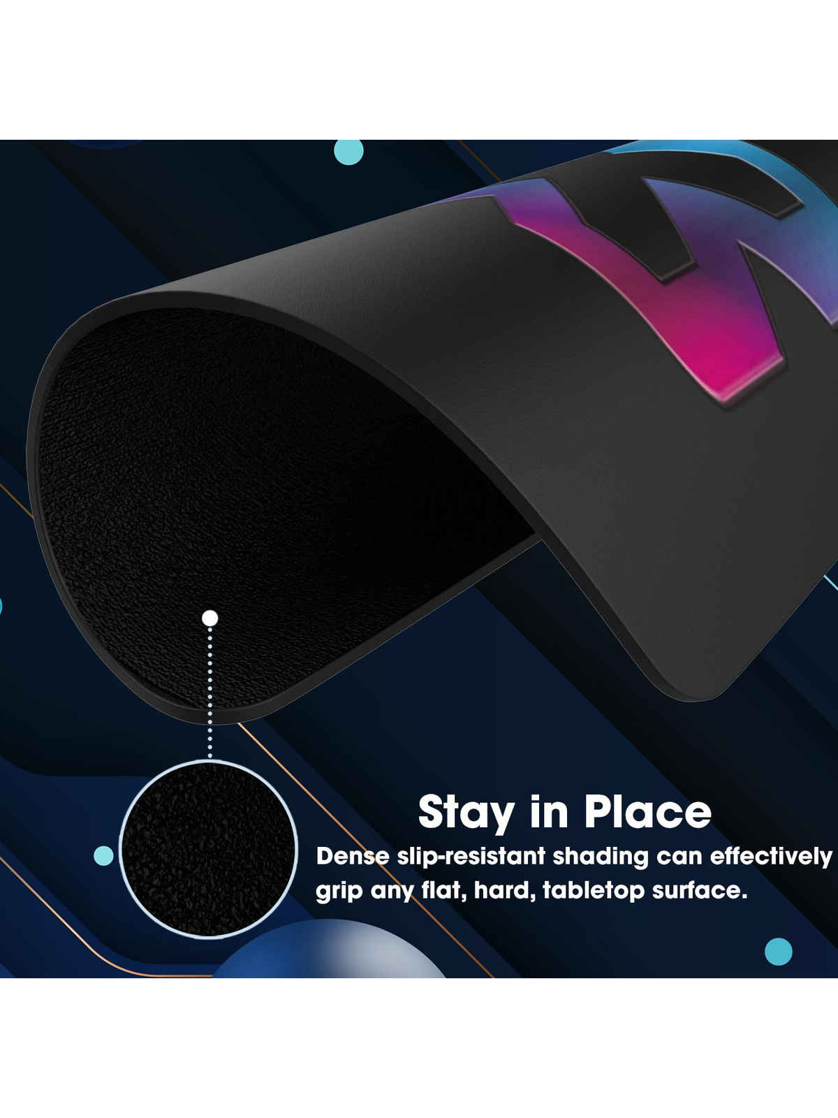 Sounce Ergonomic Mouse Pad, Non-Slip, Anti-Skid, Waterproof, (Black)