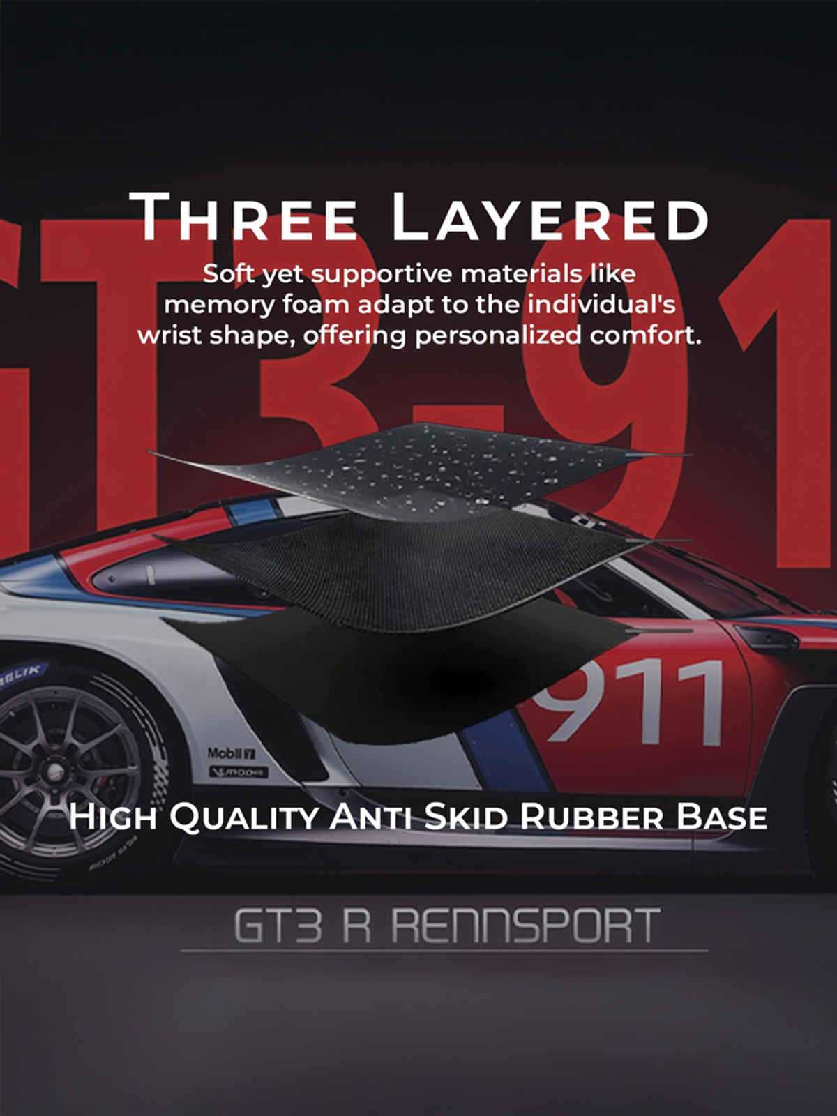Bestor Car Racing Printed Gaming Mouse Pad | Non Slip Base
